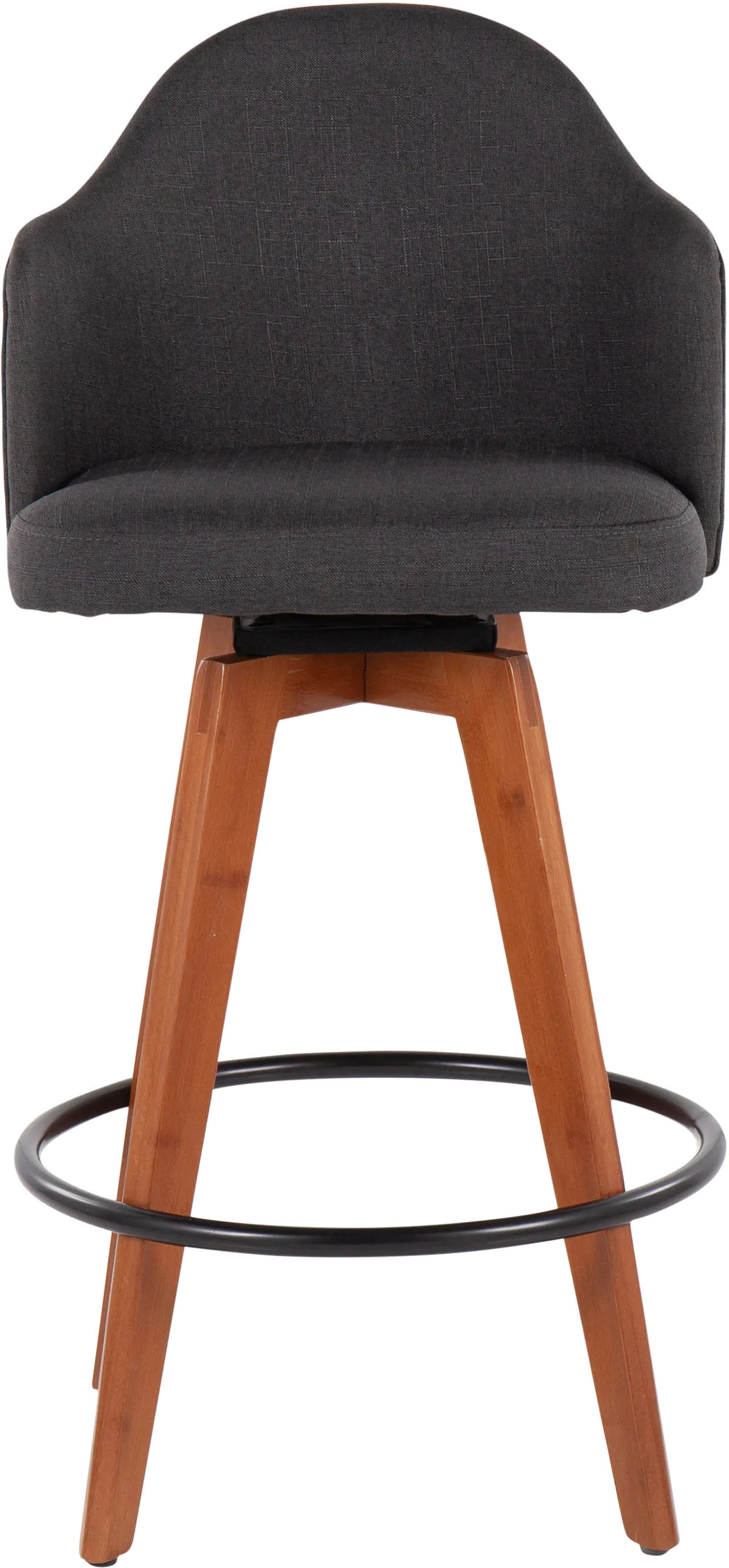 B26-AHOYUP2-Q WLCHAR2 Ahoy Swiveling Gray Counter Stool with Walnut Legs, Set of 2-3