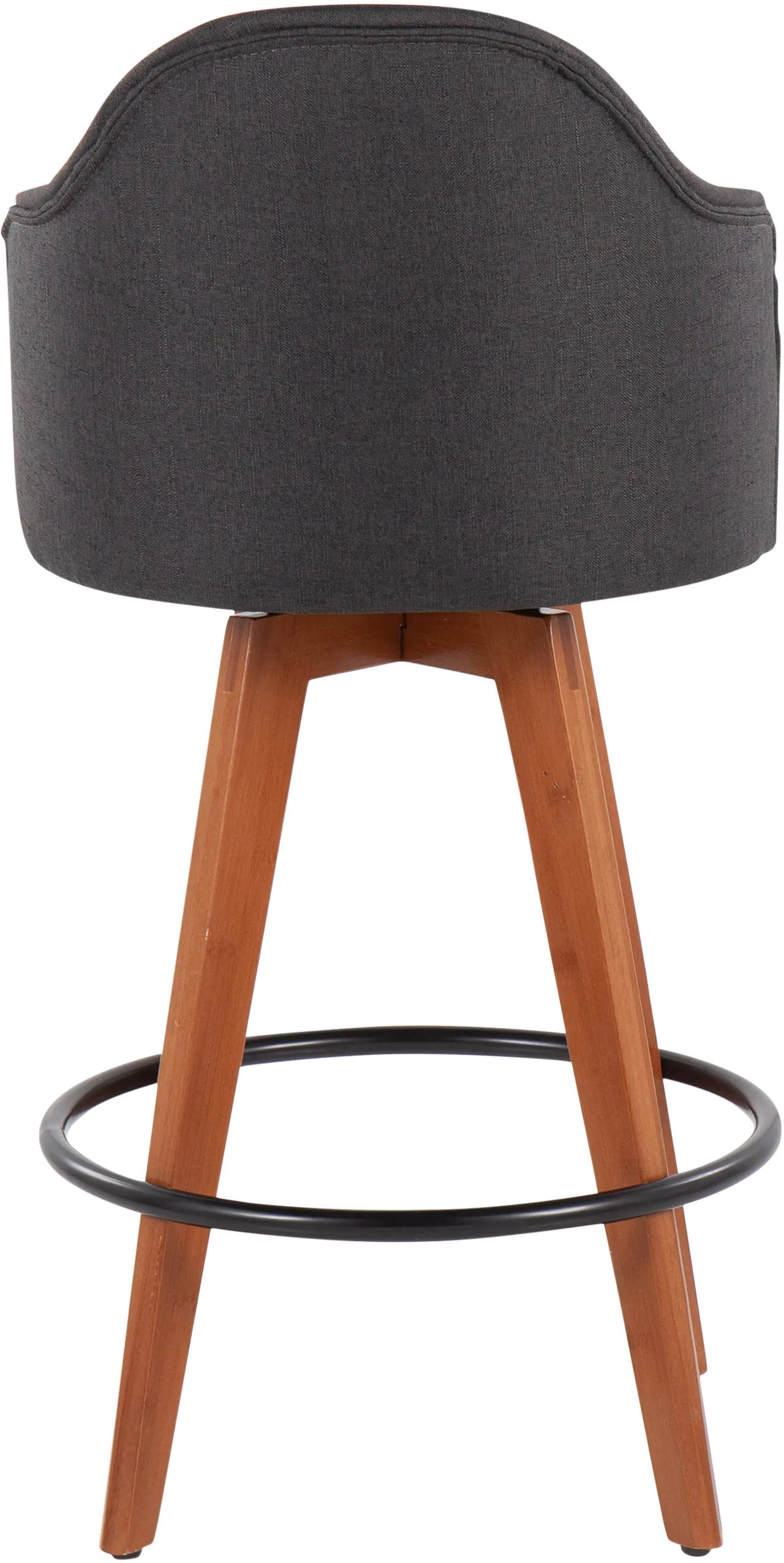 B26-AHOYUP2-Q WLCHAR2 Ahoy Swiveling Gray Counter Stool with Walnut Legs, Set of 2-5