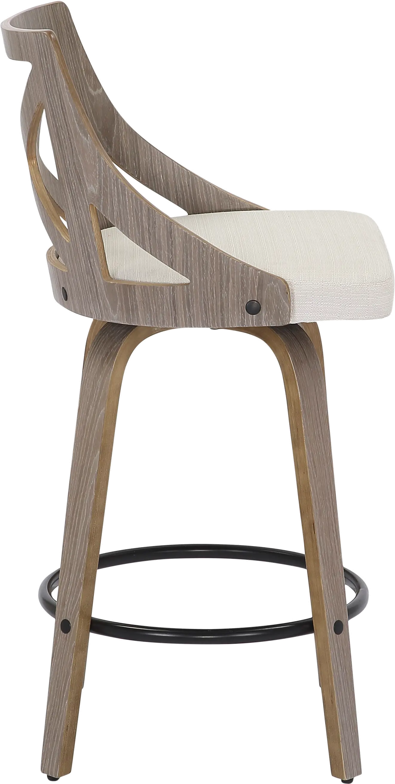 B26-CHARLOT LGYCR2 Charlotte Cream & Light Gray Wood Counter Stool, Set of 2-5