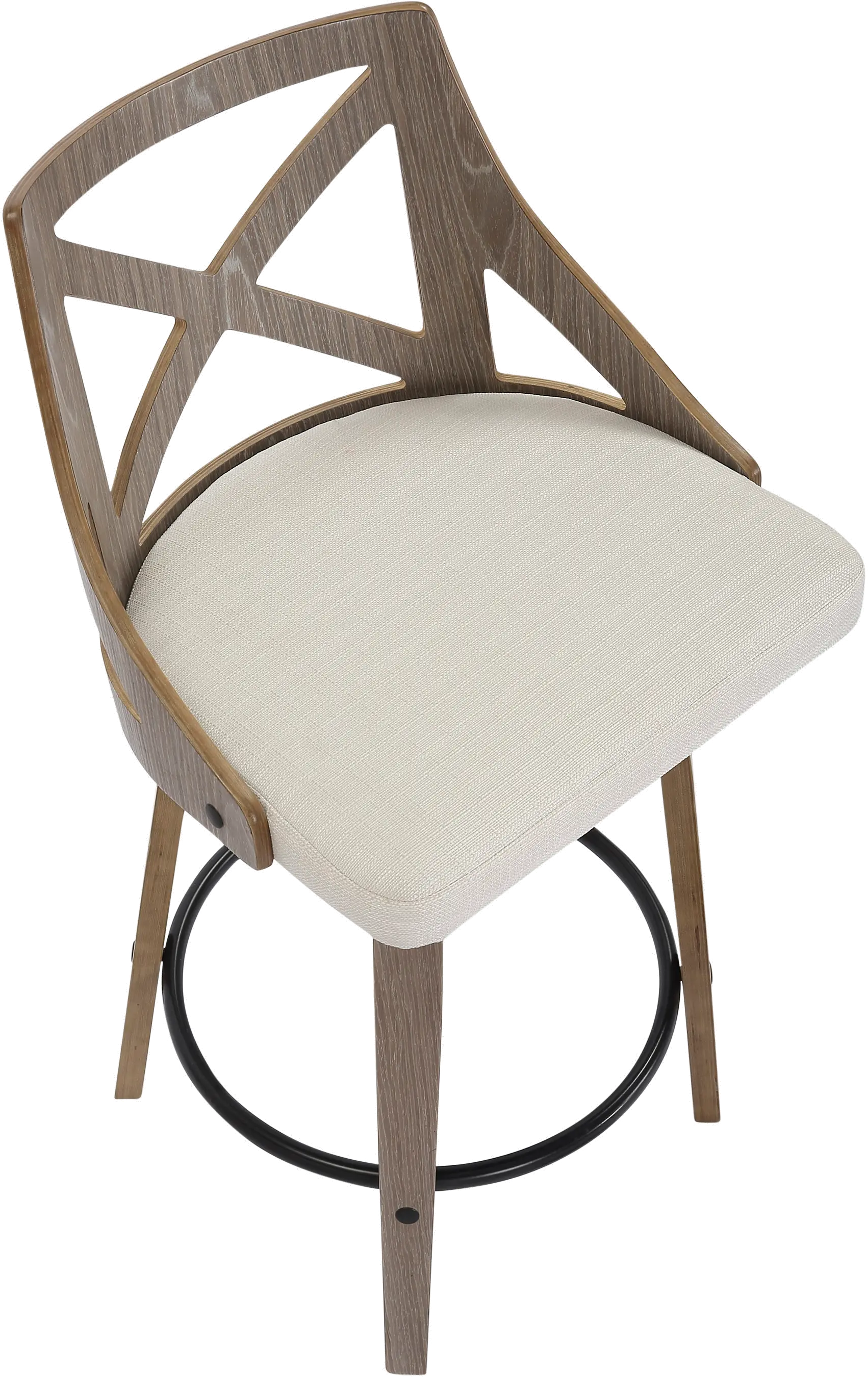 B26-CHARLOT LGYCR2 Charlotte Cream & Light Gray Wood Counter Stool, Set of 2-7
