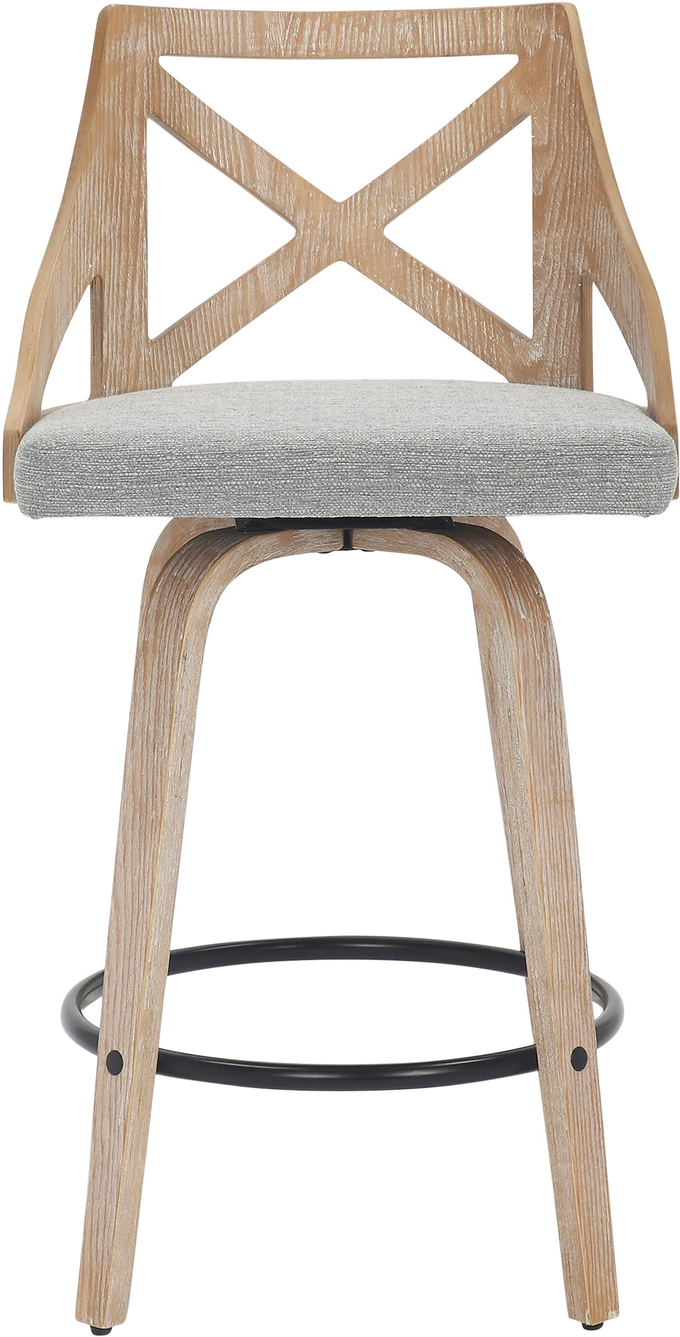 B26-CHARLOT WWLGY2 Charlotte Gray & White-Washed Wood Counter Stool, Set of 2-3