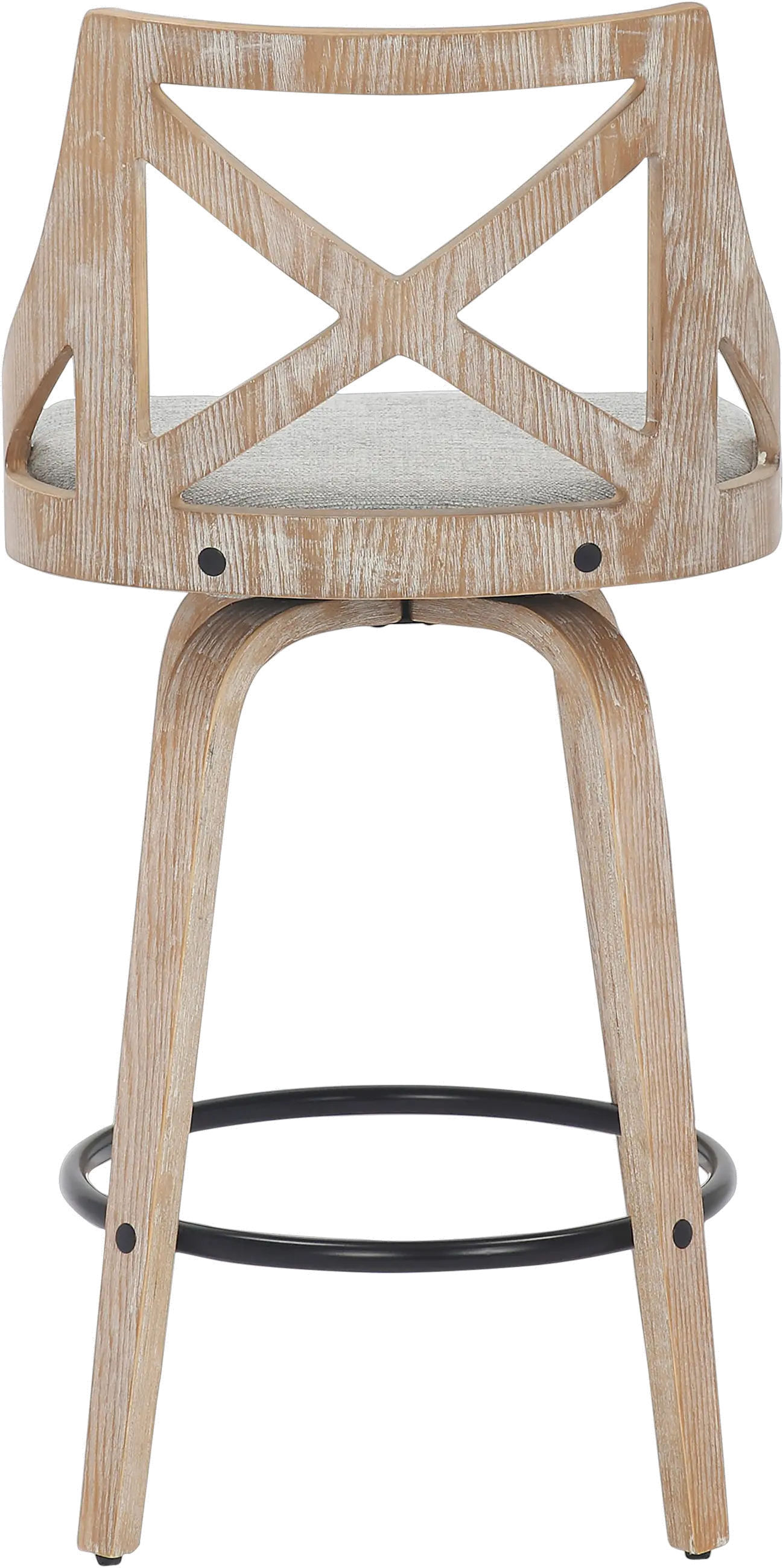 B26-CHARLOT WWLGY2 Charlotte Gray & White-Washed Wood Counter Stool, Set of 2-6