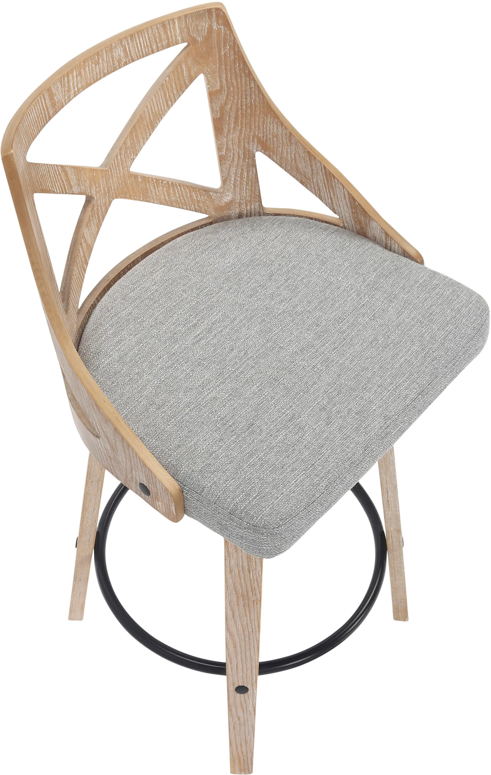 B26-CHARLOT WWLGY2 Charlotte Gray & White-Washed Wood Counter Stool, Set of 2-7
