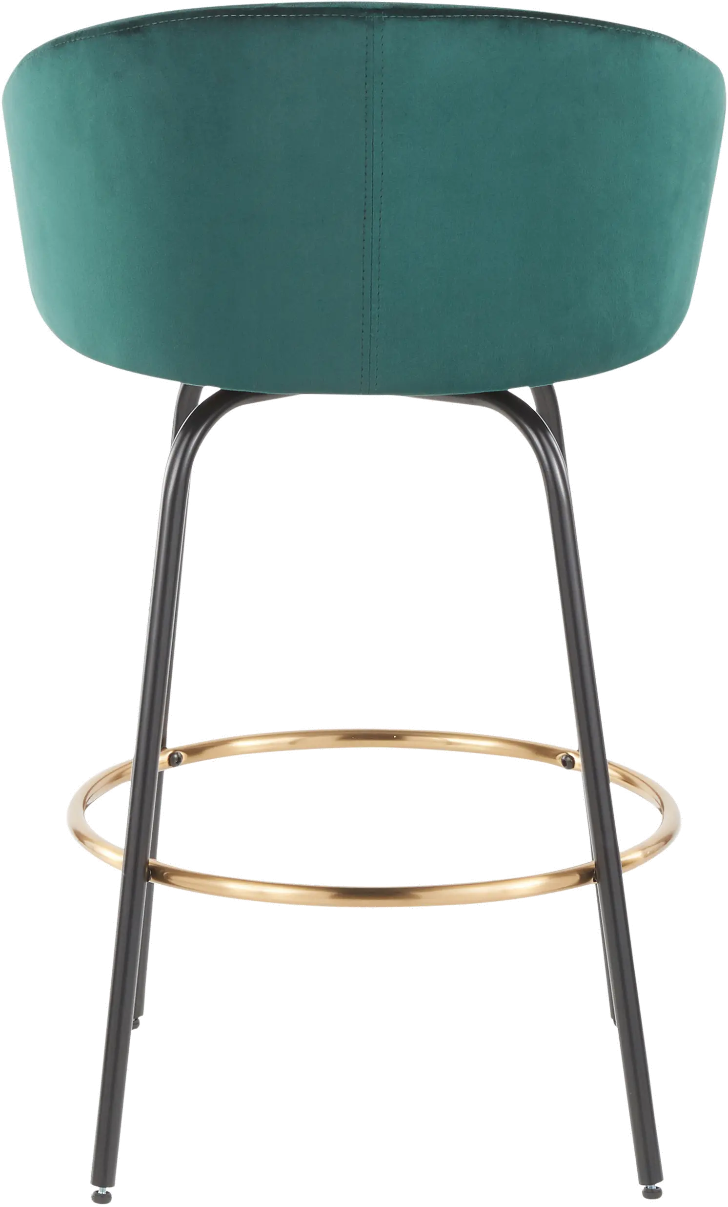 B26-CLAIRE2-SWVG BKVGN2 Claire Glam Gold & Emerald Velvet Barstool Stool, Set of 2-5