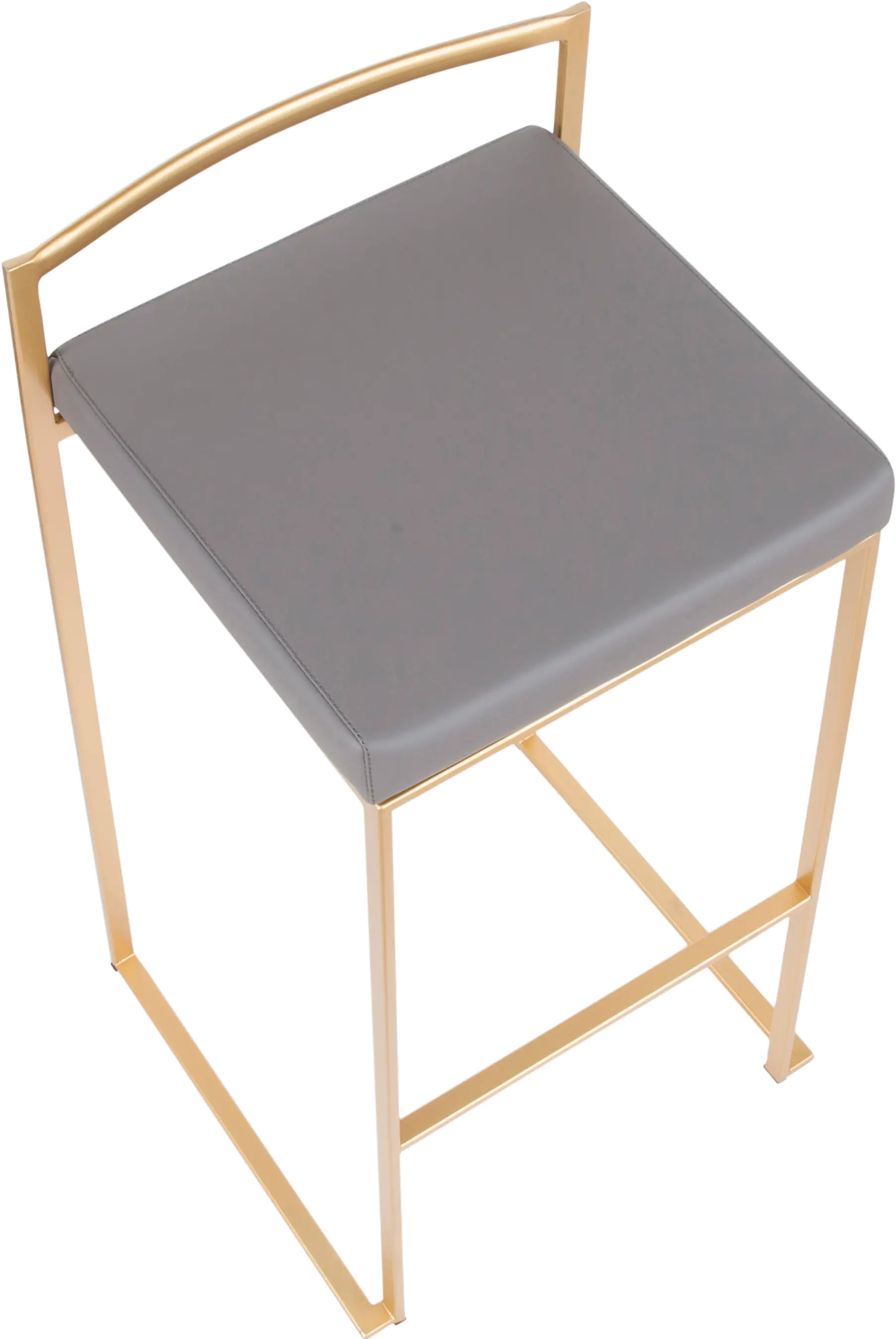 B30-FUJI AUGY2 Fuji Gold and Gray Bar Stool with Low Back, Set of 2-6