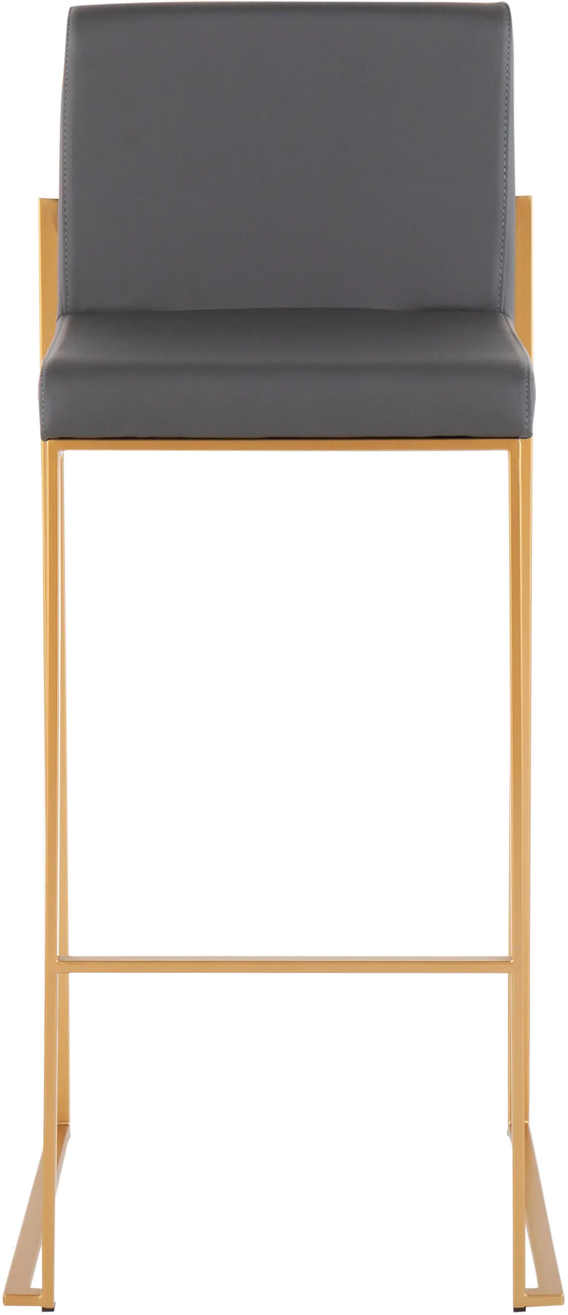 B30-FUJIHB AUGY2 Fuji High Back Gold & Gray Faux Leather Barstools, Set of 2-3