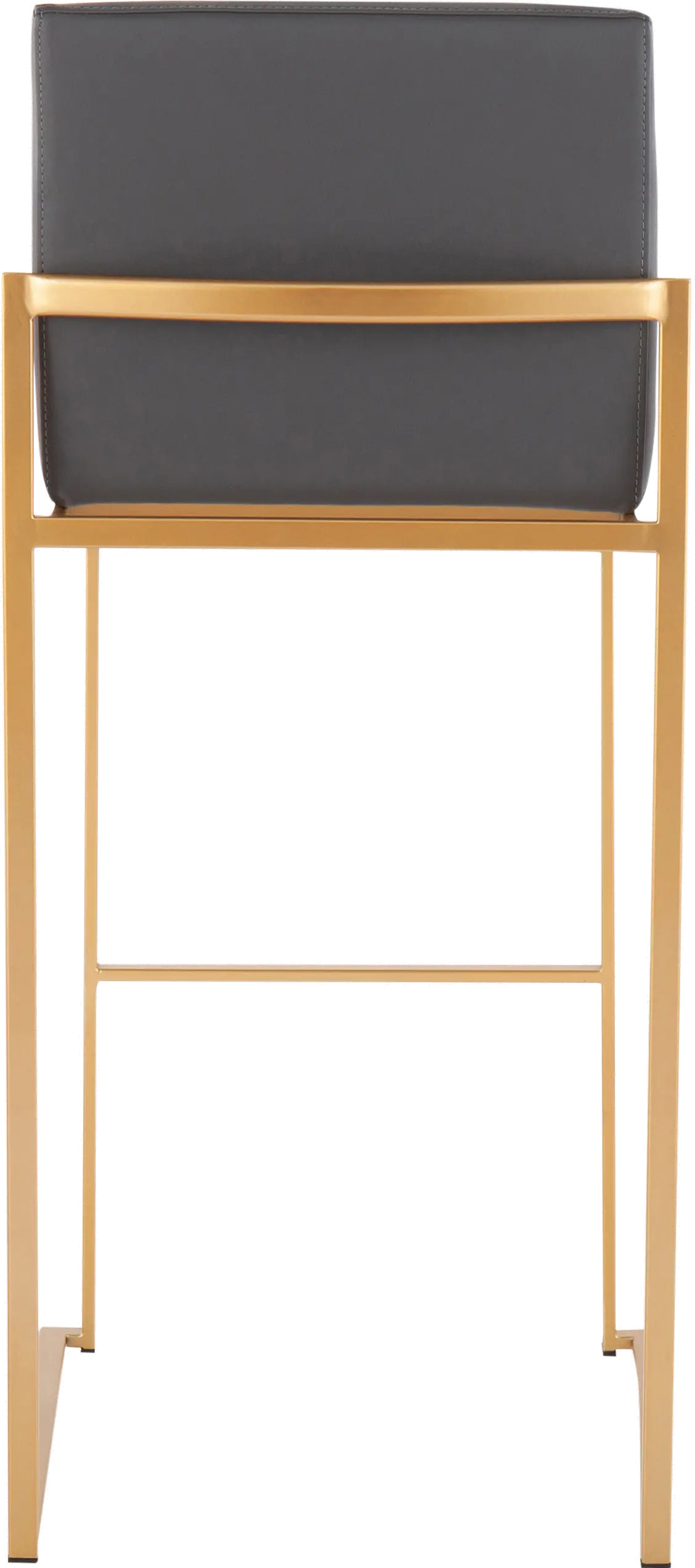 B30-FUJIHB AUGY2 Fuji High Back Gold & Gray Faux Leather Barstools, Set of 2-5