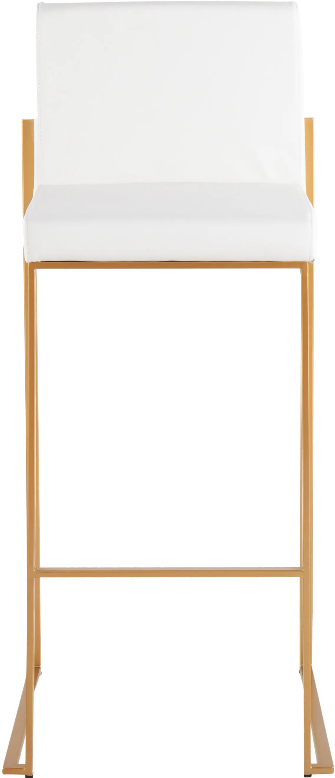 B30-FUJIHB AUW2 Fuji High Back Gold & White Faux Leather Barstools, Set of 2-3