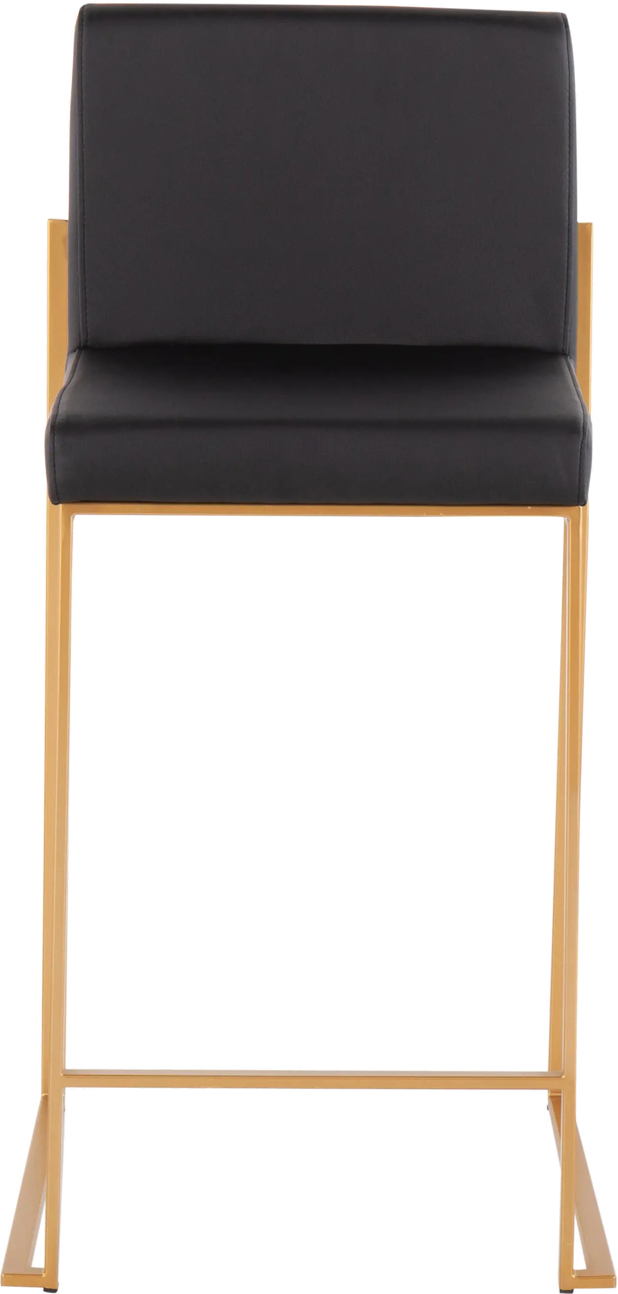 B26-FUJIHB AUBK2 Fuji High Back Gold & Black Faux Leather Counter Stools, Set of 2-3