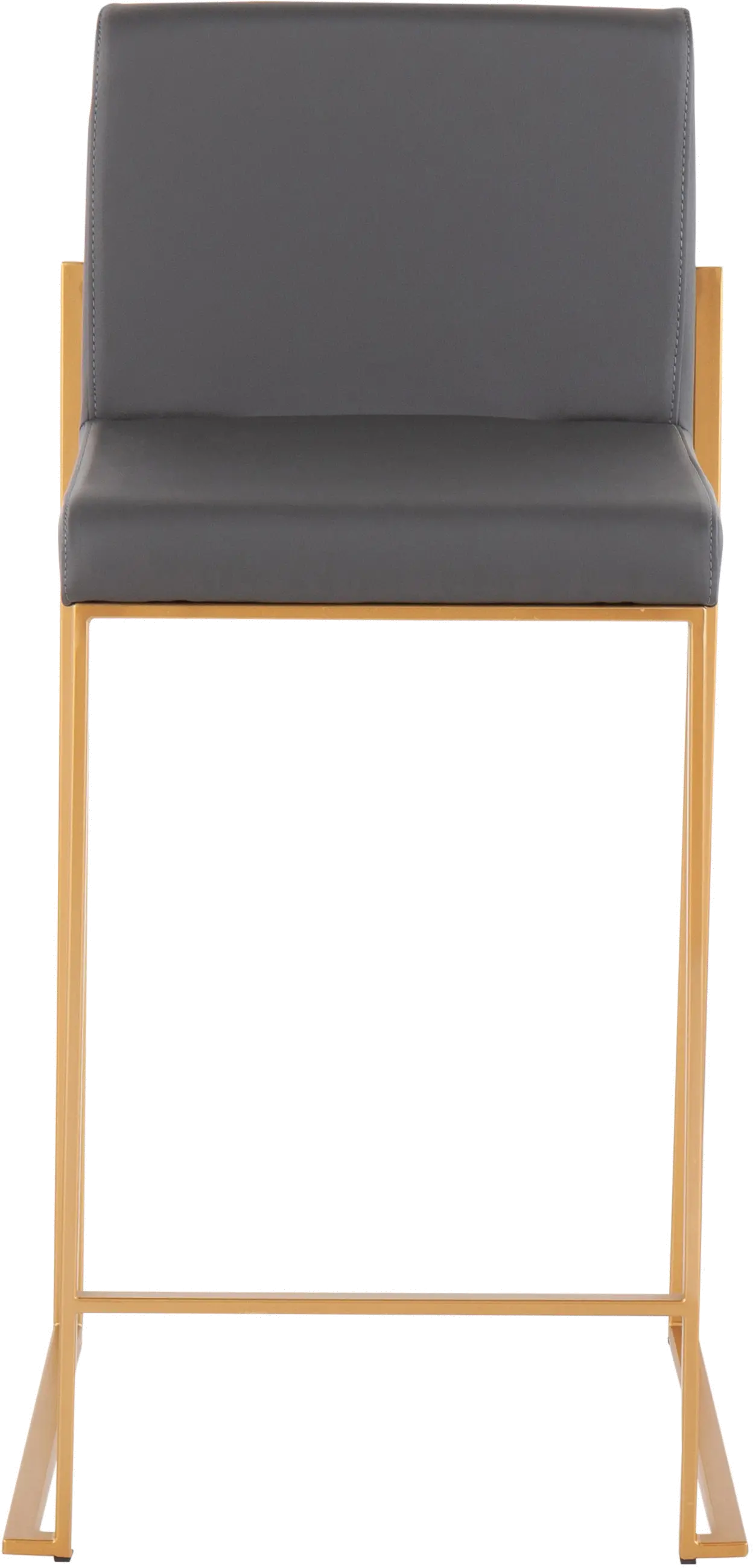 B26-FUJIHB AUGY2 Fuji High Back Gold & Gray Faux Leather Counter Stools, Set of 2-3