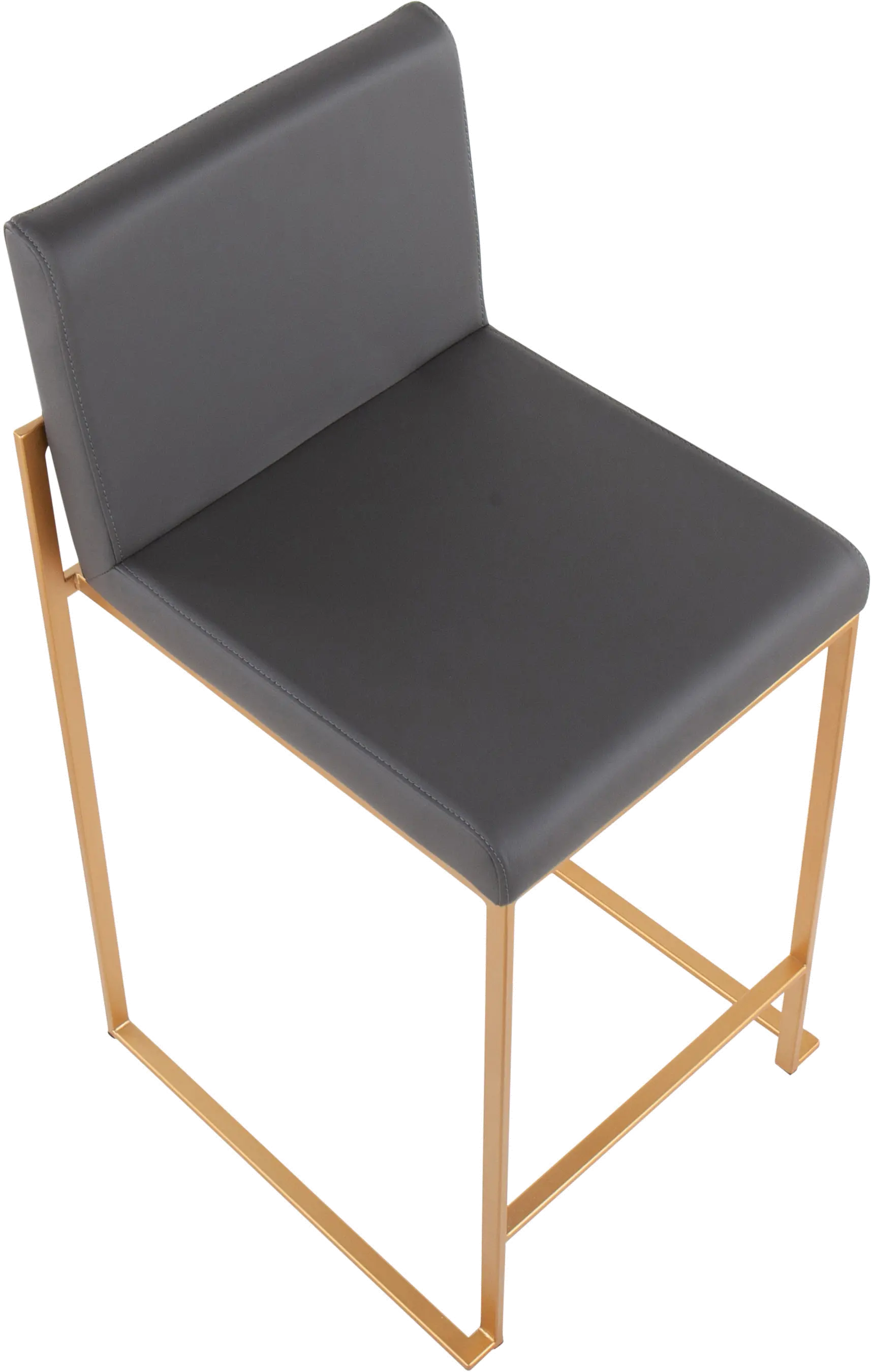 B26-FUJIHB AUGY2 Fuji High Back Gold & Gray Faux Leather Counter Stools, Set of 2-6
