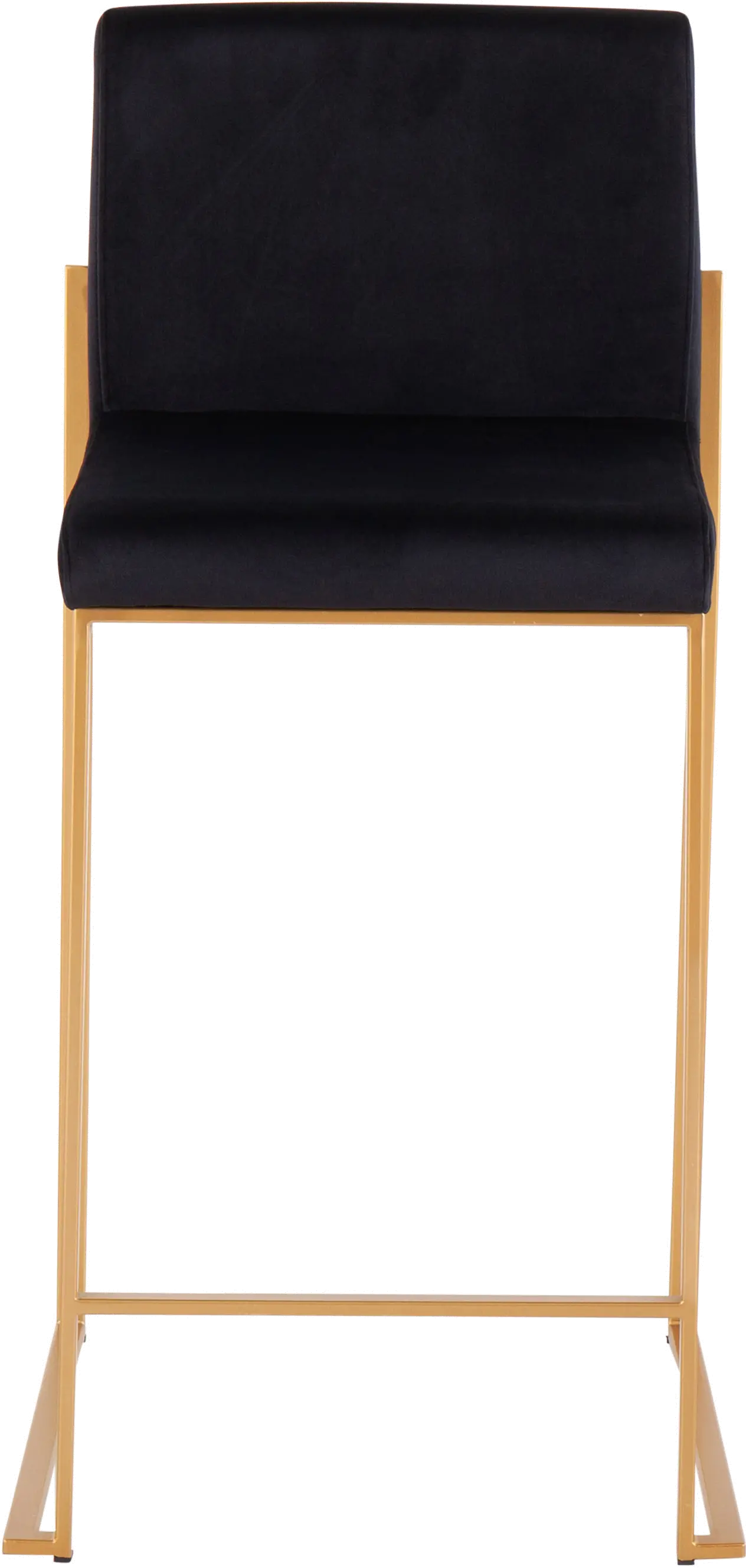 B26-FUJIHB AUVBK2 Fuji High Back Gold & Black Velvet Counter Stools, Set of 2-3