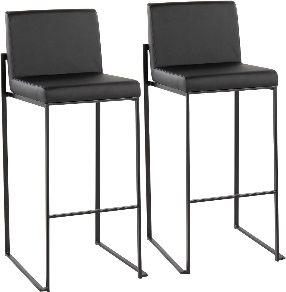 Fuji Black Bar Stool Set of 2