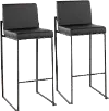 B30-FUJIHB BKBK2 Fuji Black Bar Stool, Set of 2