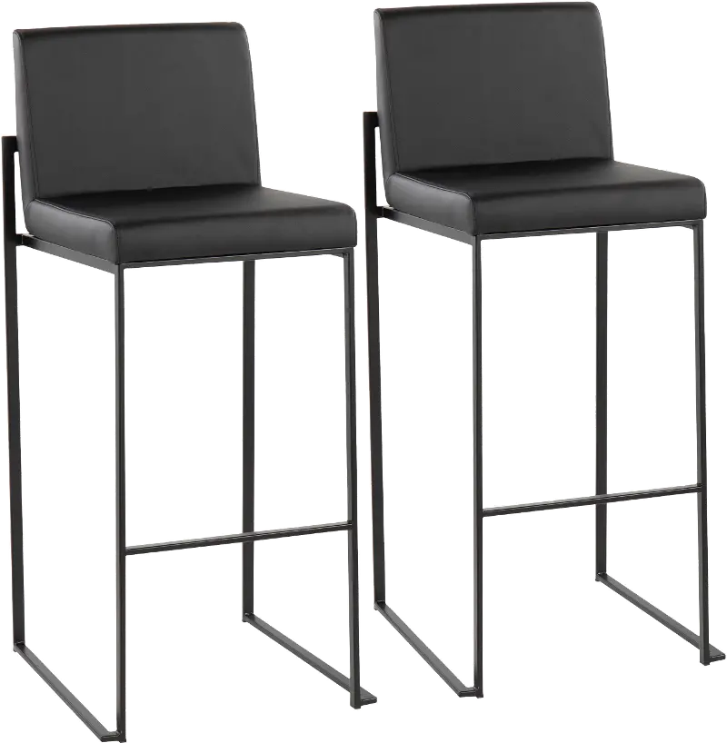 Fuji Black Bar Stool, Set of 2