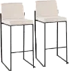 B30-FUJIHB BKFBG2 Fuji Black and Beige Bar Stool, Set of 2