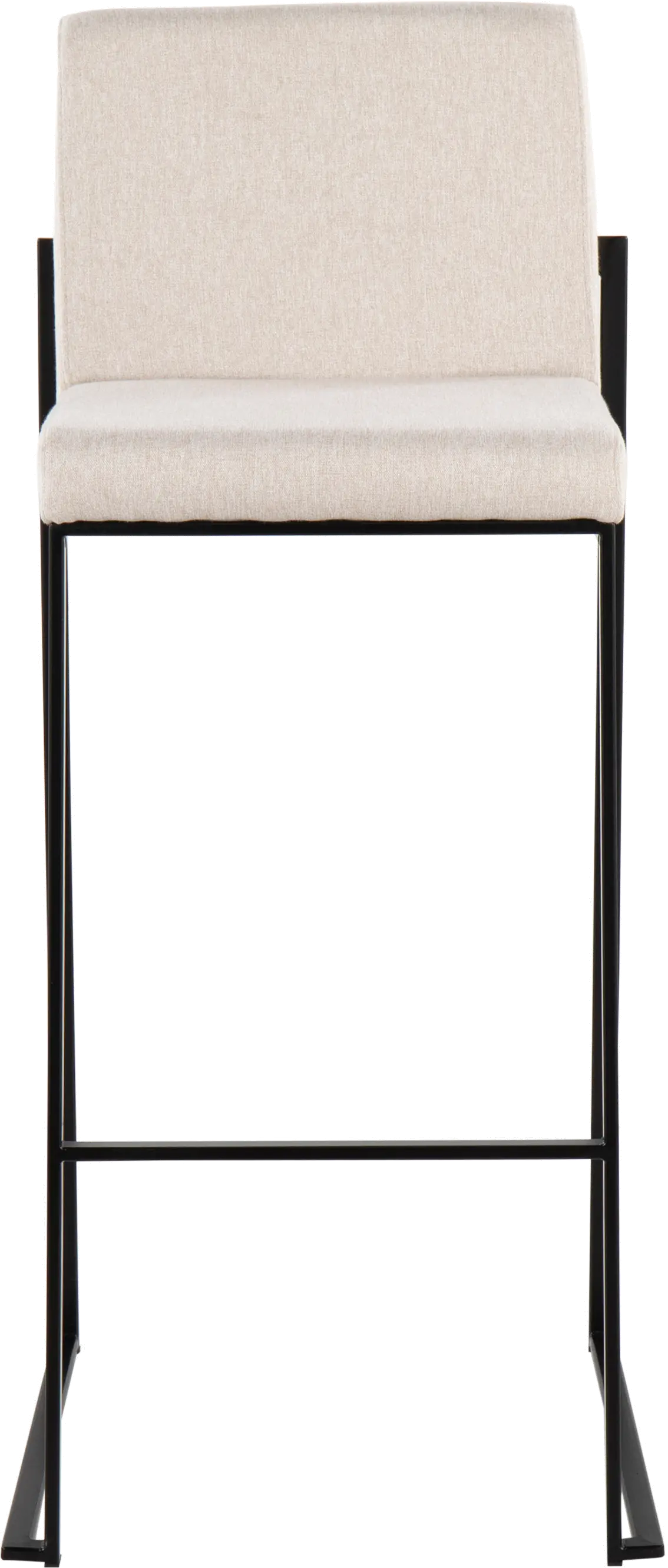 B30-FUJIHB BKFBG2 Fuji Black and Beige Bar Stool, Set of 2-3