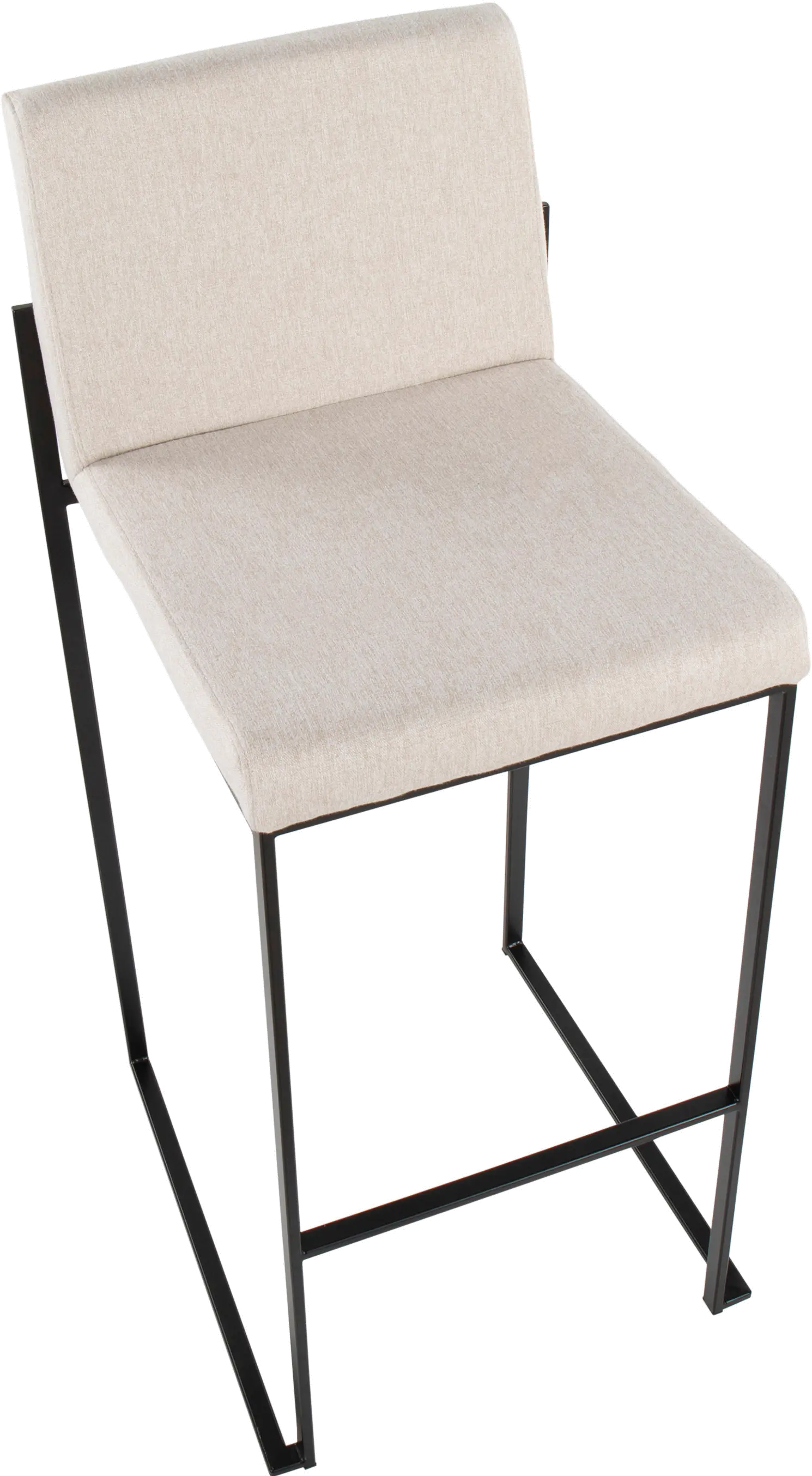 B30-FUJIHB BKFBG2 Fuji Black and Beige Bar Stool, Set of 2-6