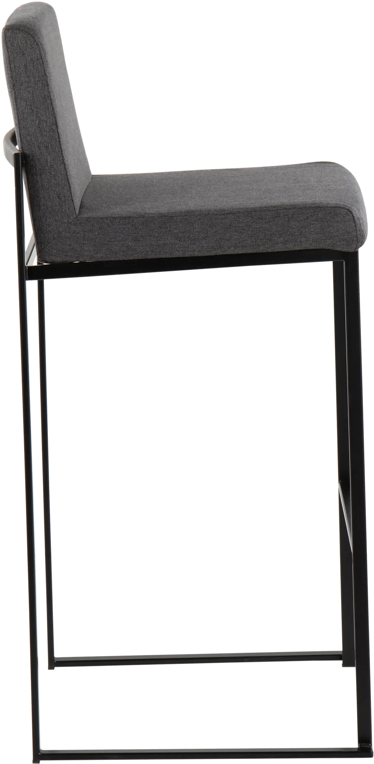 B30-FUJIHB BKFCHAR2 Fuji Black and Charcoal Bar Stool, Set of 2-4