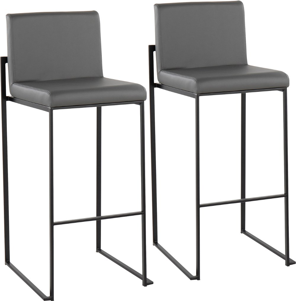 Fuji Black and Gray Bar Stool Set of 2