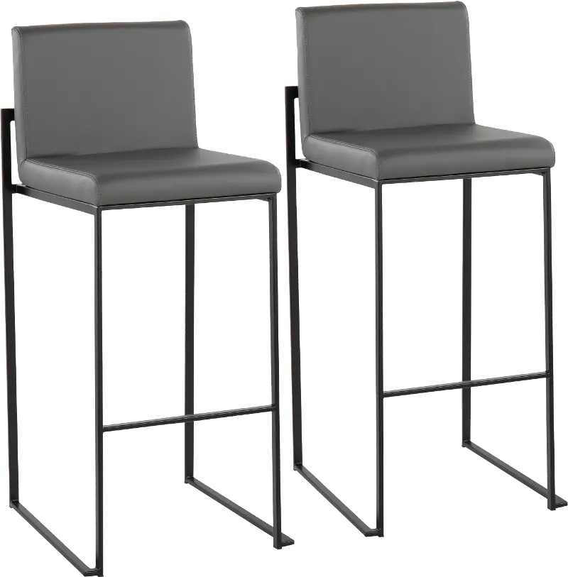 Fuji Black and Gray Bar Stool, Set of 2