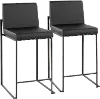 B26-FUJIHB BKBK2 Fuji Black Counter Height Stool, Set of 2