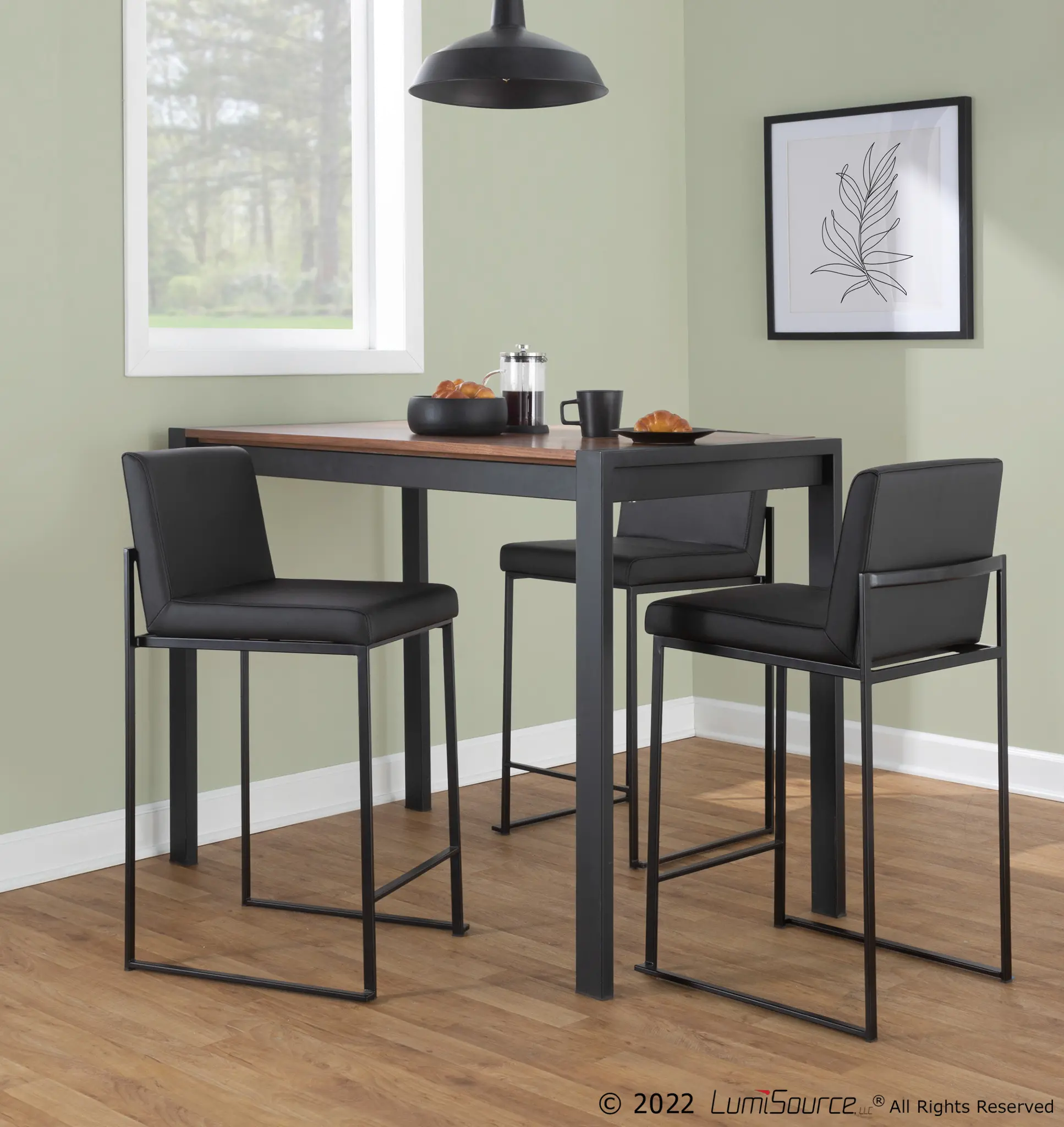 B26-FUJIHB BKBK2 Fuji Black Counter Height Stool, Set of 2-2