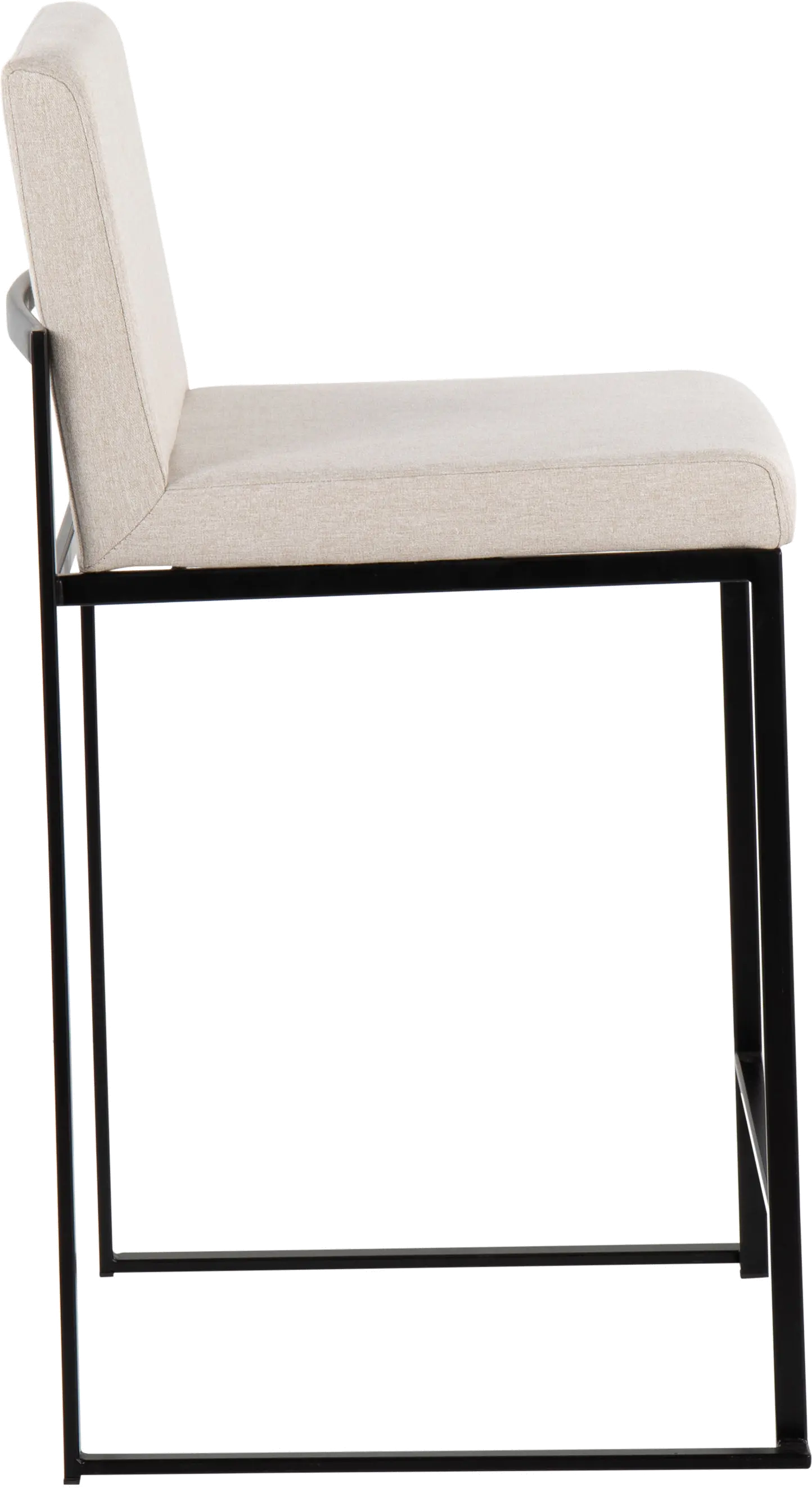 B26-FUJIHB BKFBG2 Fuji Black and Beige Counter Height Stool, Set of 2-4