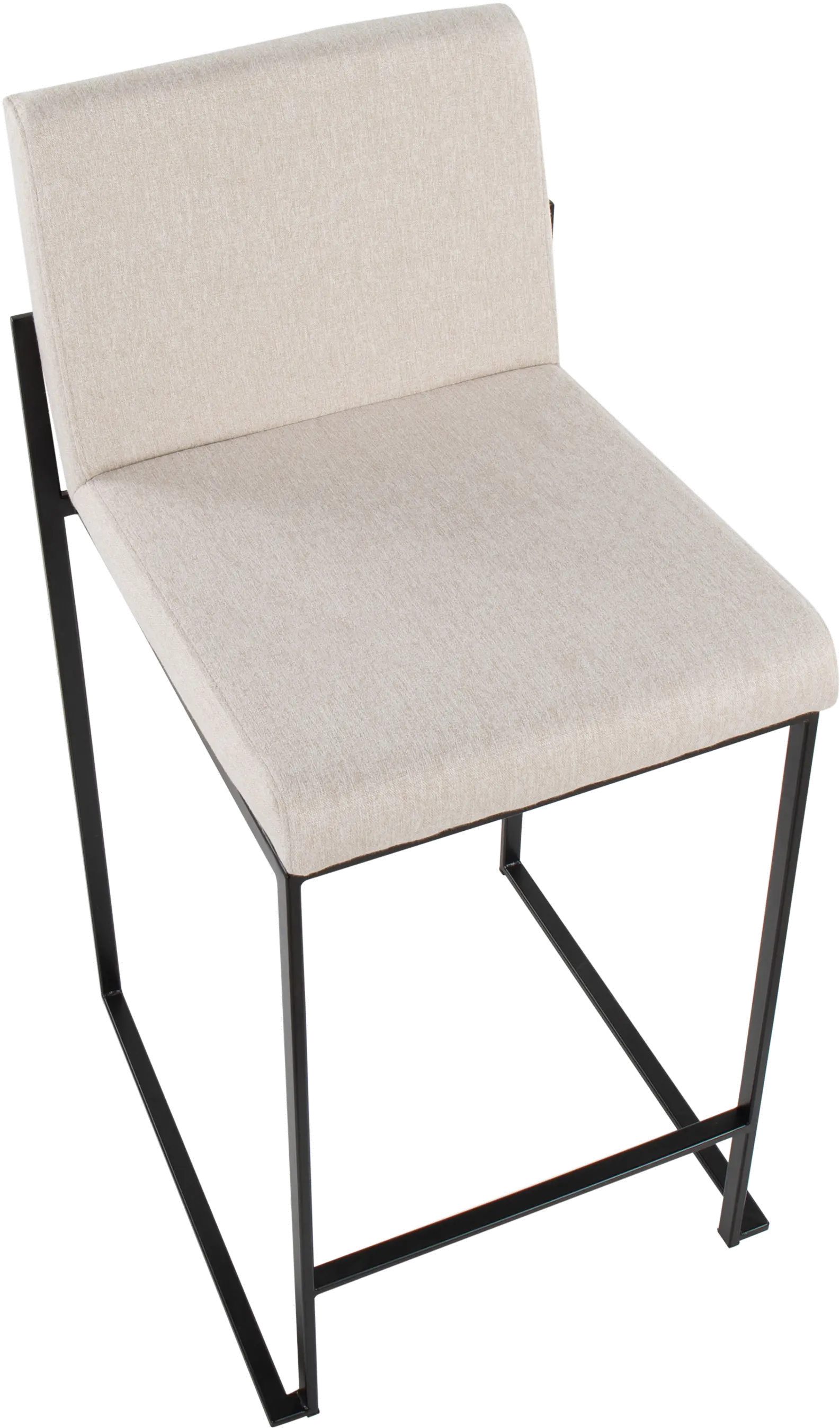 B26-FUJIHB BKFBG2 Fuji Black and Beige Counter Height Stool, Set of 2-6