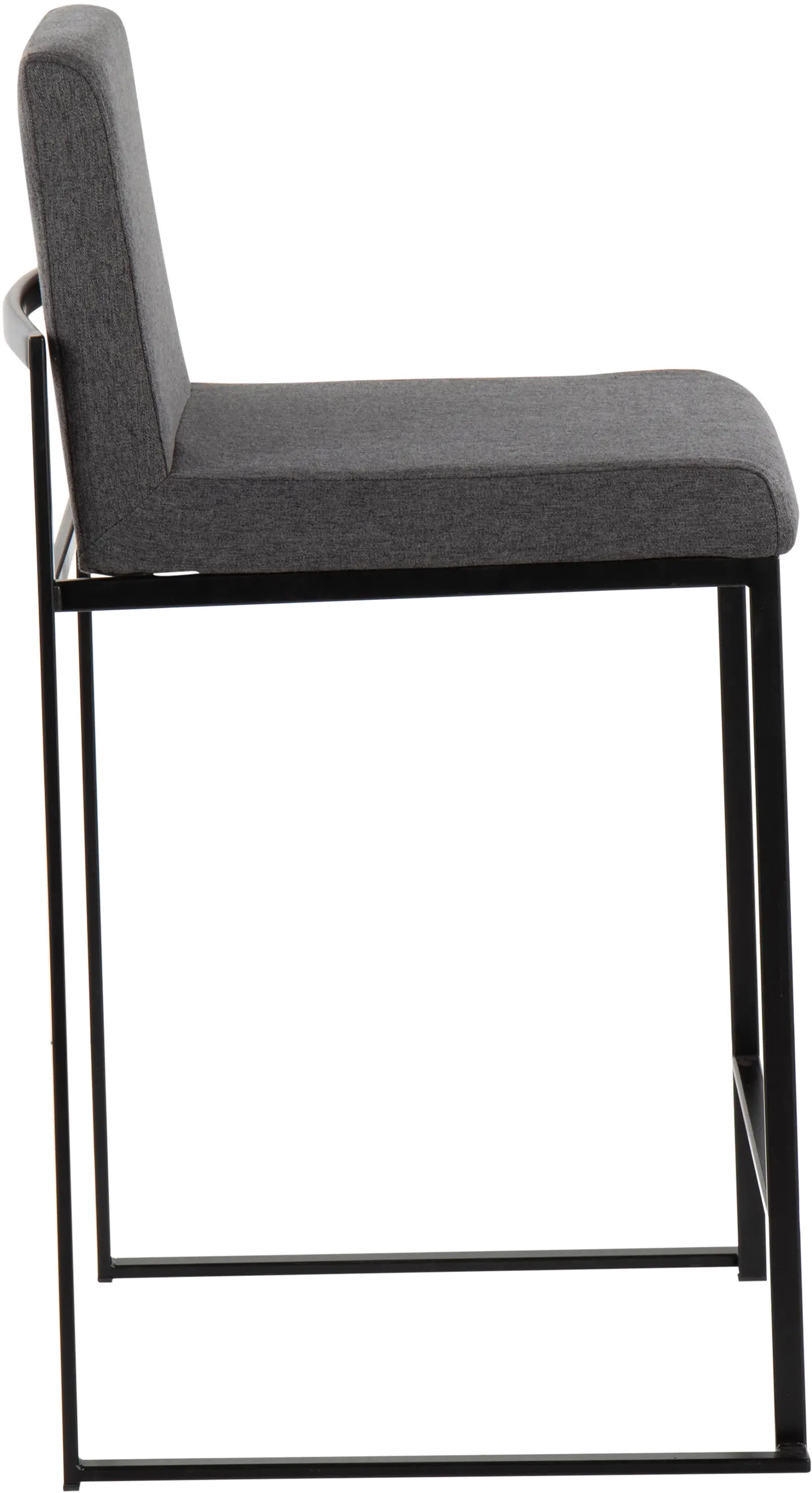 B26-FUJIHB BKFCHAR2 Fuji Black and Charcoal Counter Height Stool, Set of 2-4