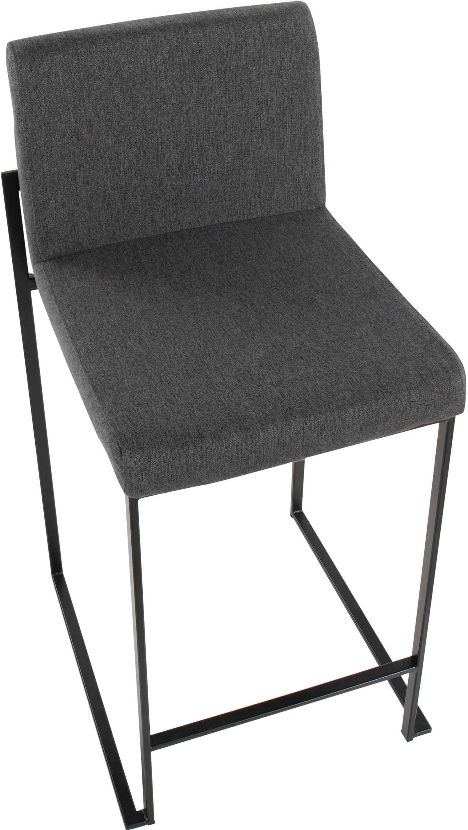 B26-FUJIHB BKFCHAR2 Fuji Black and Charcoal Counter Height Stool, Set of 2-6