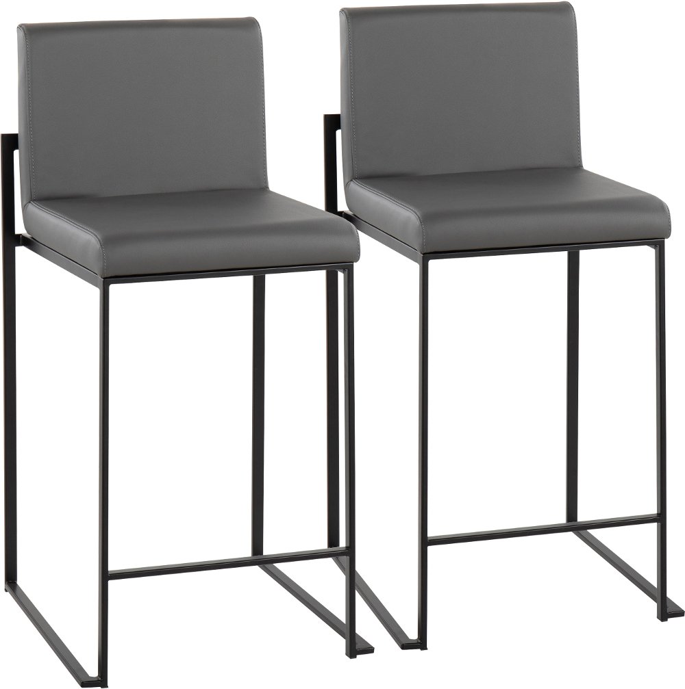 Fuji Black and Gray Counter Height Stool Set of 2