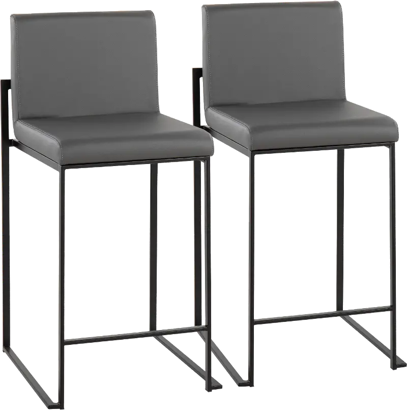 Fuji Black and Gray Counter Height Stool, Set of 2
