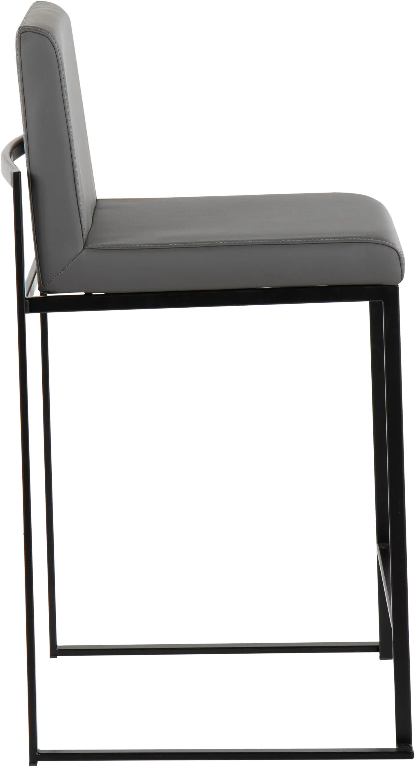 B26-FUJIHB BKGY2 Fuji Black and Gray Counter Height Stool, Set of 2-4