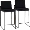 B26-FUJIHB BKVBK2 Fuji Black Velvet Counter Height Stool, Set of 2