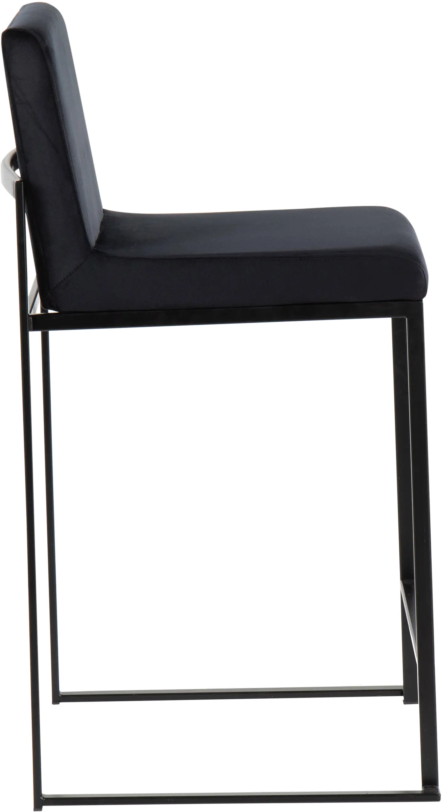 B26-FUJIHB BKVBK2 Fuji Black Velvet Counter Height Stool, Set of 2-4