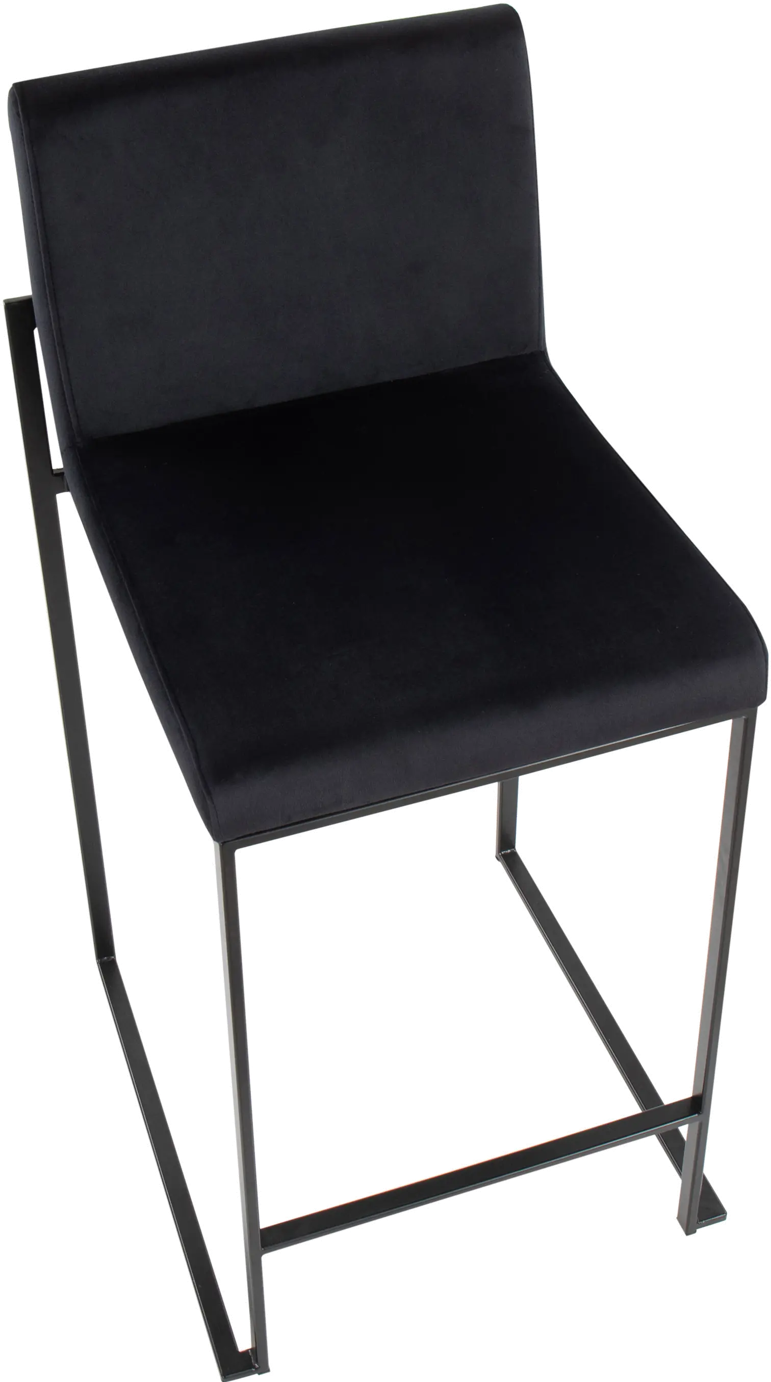 B26-FUJIHB BKVBK2 Fuji Black Velvet Counter Height Stool, Set of 2-6