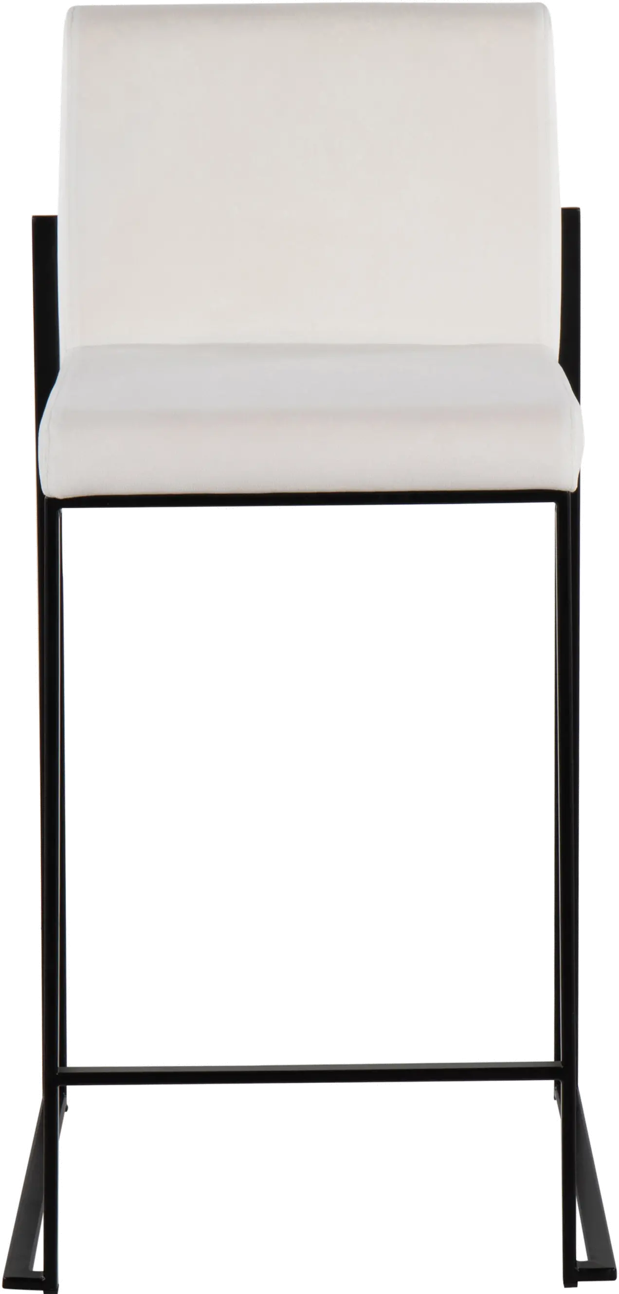 B26-FUJIHB BKVW2 Fuji Black and White Velvet Height Stool, Set of 2-3