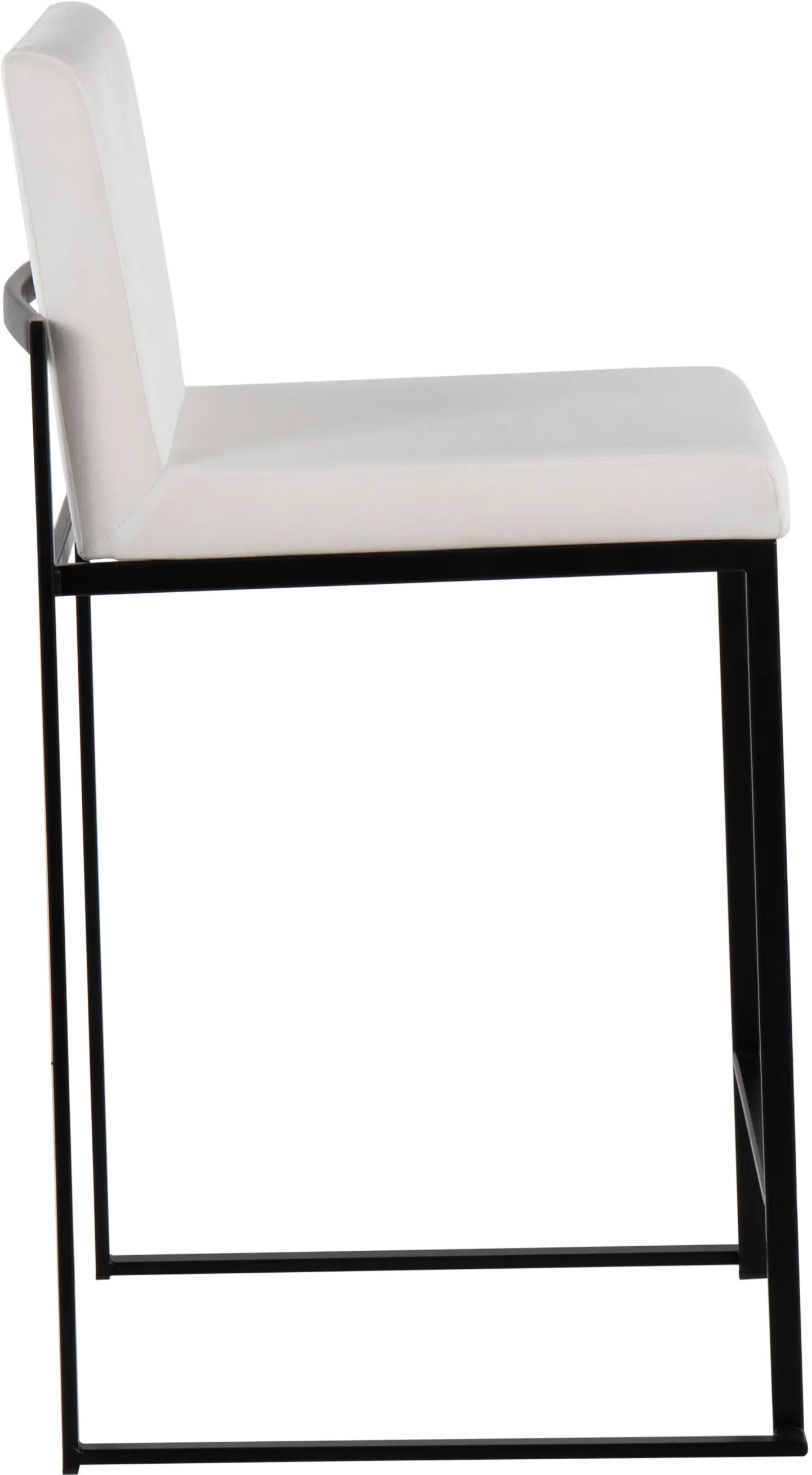 B26-FUJIHB BKVW2 Fuji Black and White Velvet Height Stool, Set of 2-4