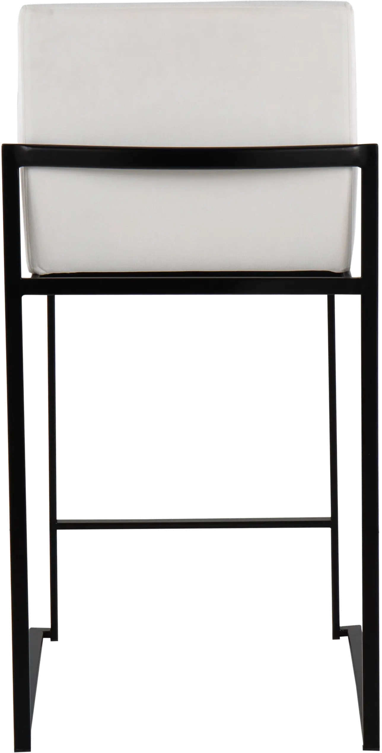 B26-FUJIHB BKVW2 Fuji Black and White Velvet Height Stool, Set of 2-5