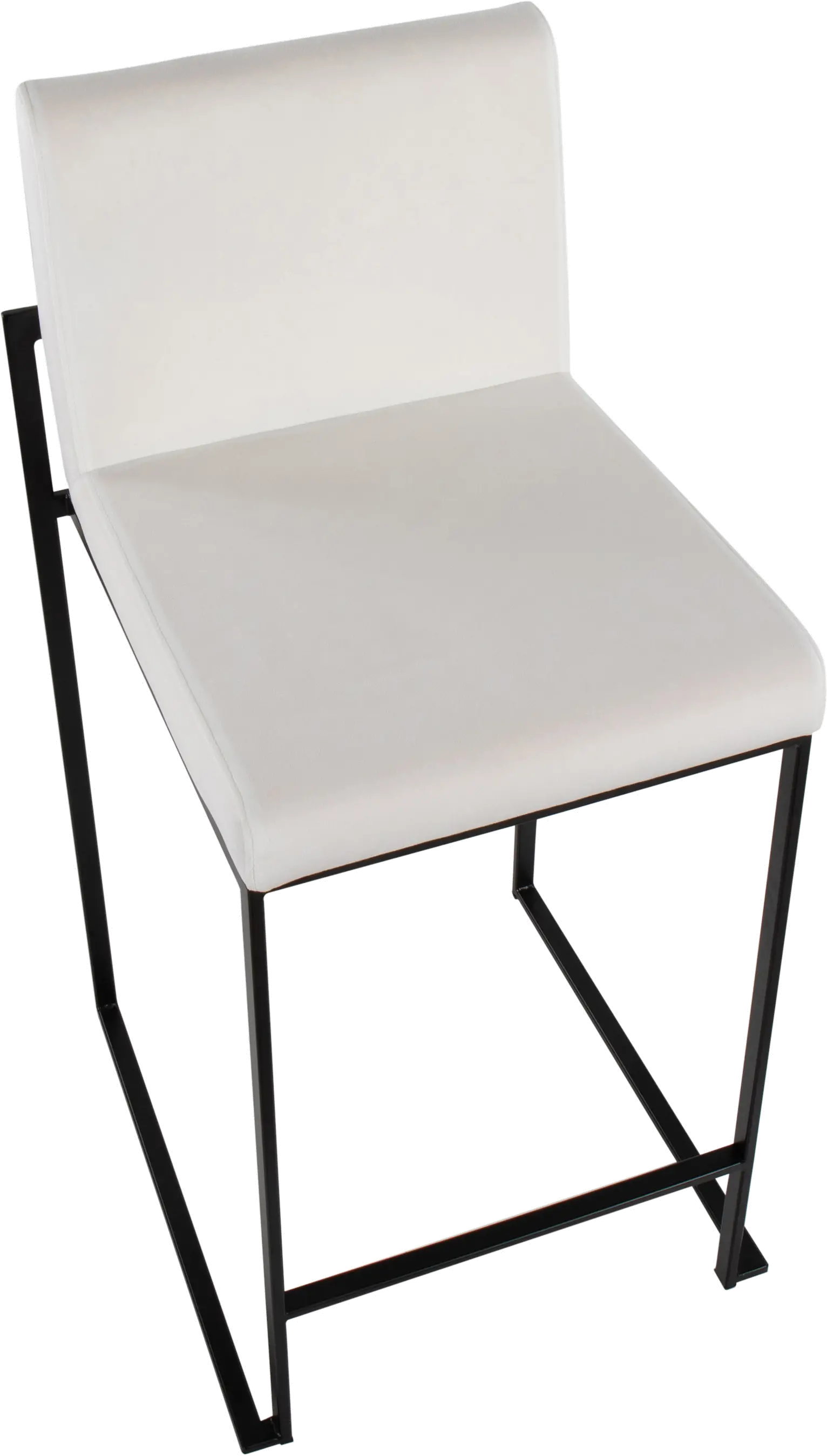 B26-FUJIHB BKVW2 Fuji Black and White Velvet Height Stool, Set of 2-6