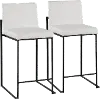B26-FUJIHB BKW2 Fuji Black and White Counter Height Stool, Set of 2