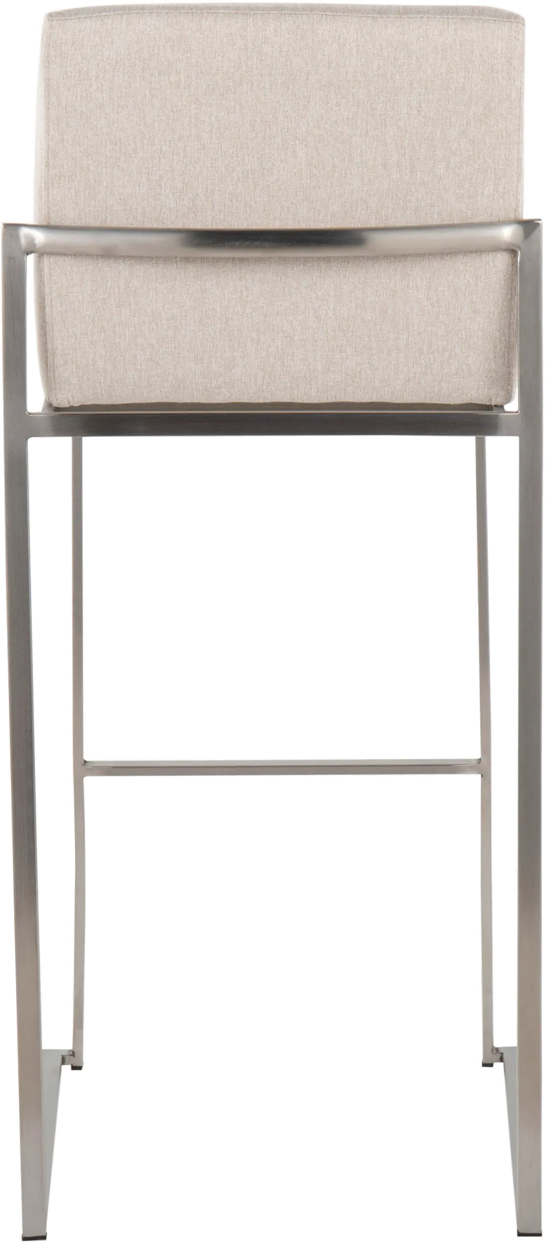 B30-FUJIHB SSFBG2 Fuji High Back Stainless & Beige Barstools, Set of 2-5