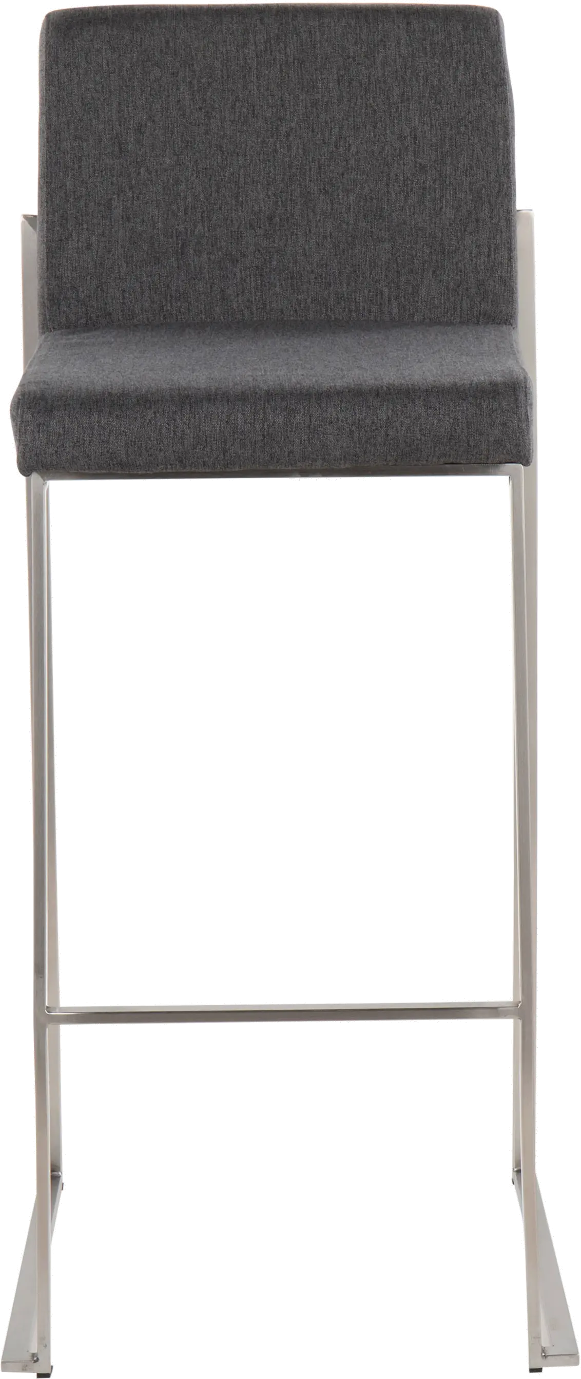 B30-FUJIHB SSFCHAR2 Fuji High Back Stainless & Charcoal Barstools, Set of 2-3