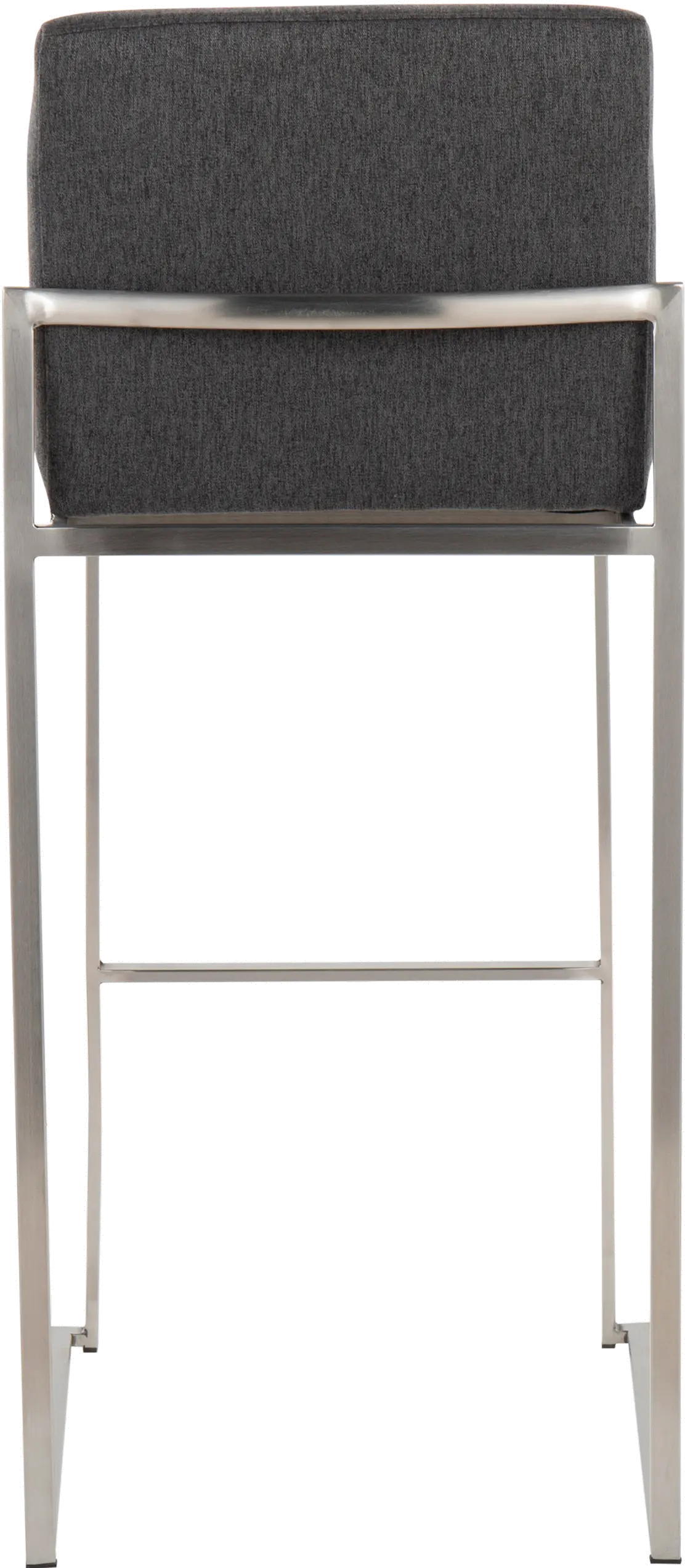 B30-FUJIHB SSFCHAR2 Fuji High Back Stainless & Charcoal Barstools, Set of 2-5