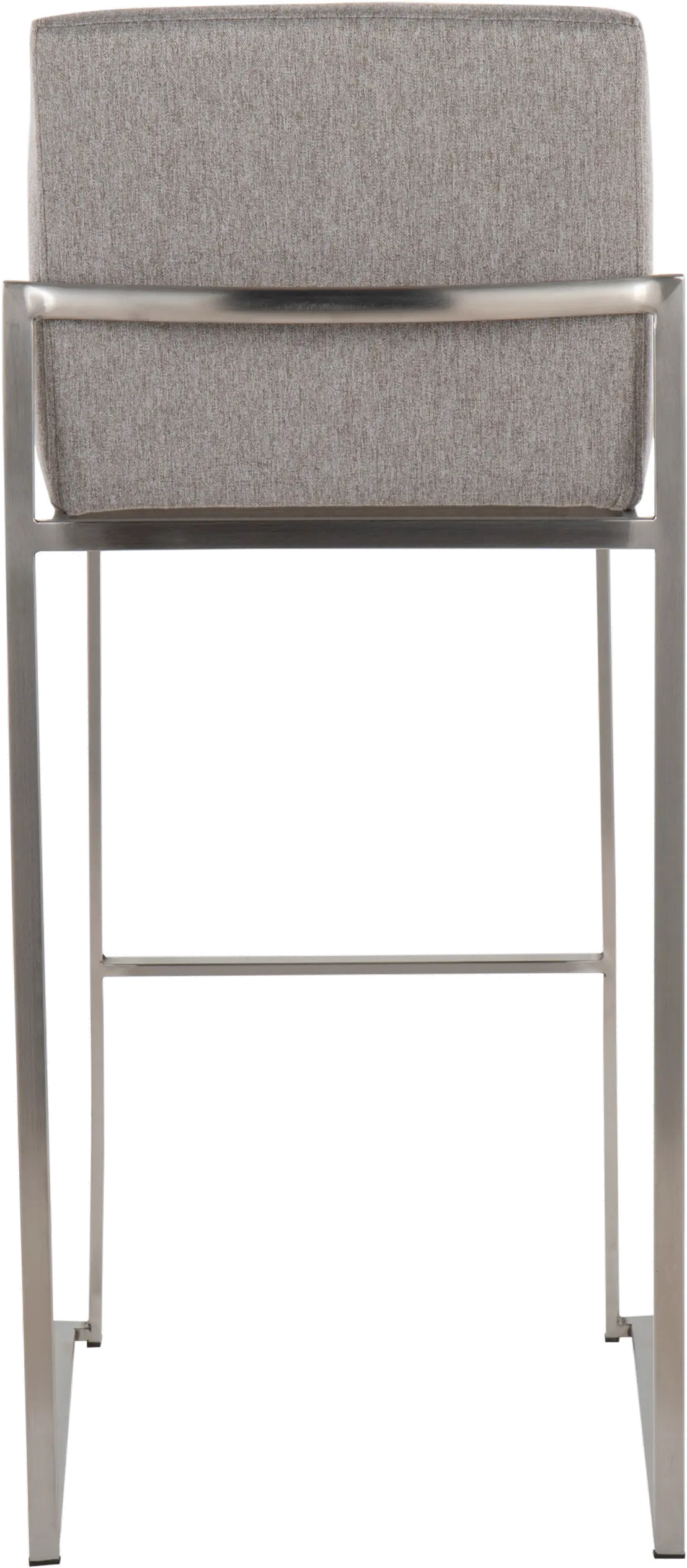 B30-FUJIHB SSFGY2 Fuji High Back Stainless & Light Gray Barstools, Set of 2-5