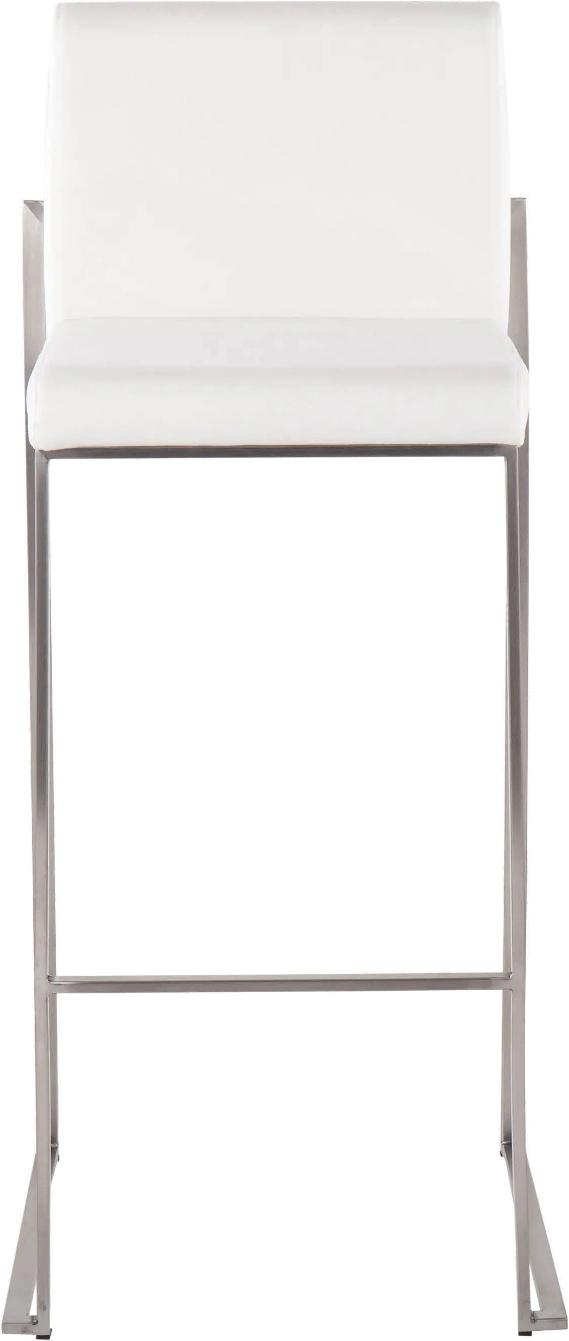 B30-FUJIHB SSVW2 Fuji High Back Stainless & White Velvet Barstools, Set of 2-3