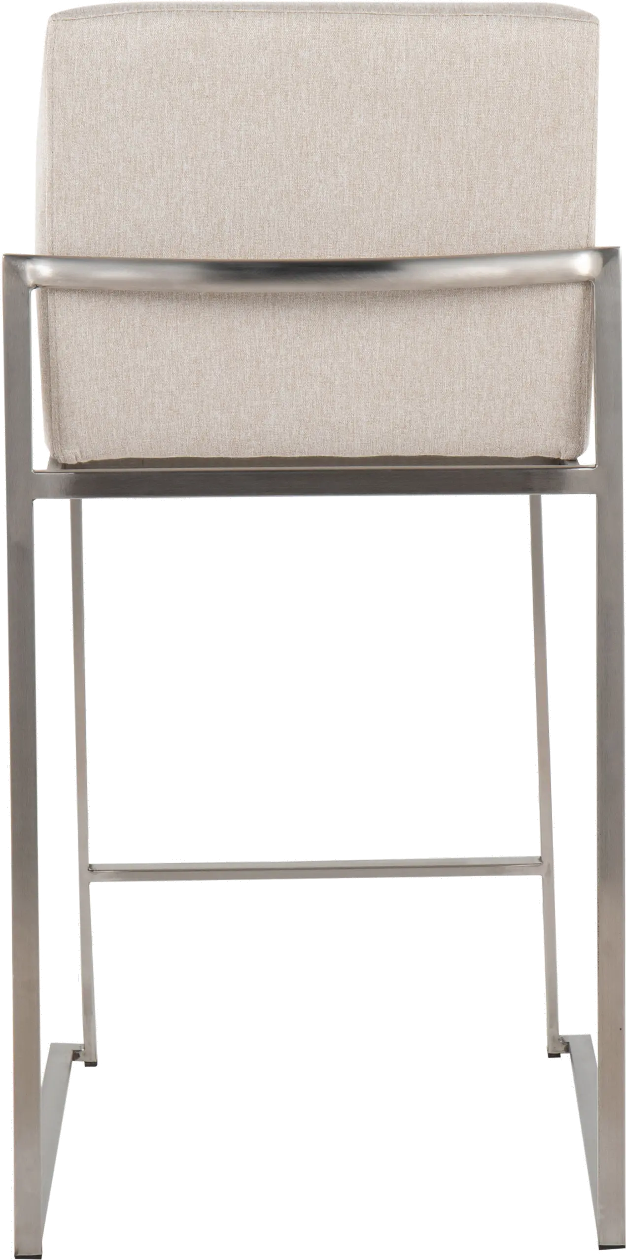 B26-FUJIHB SSFBG2 Fuji High Back Stainless & Beige Counter Stools, Set of 2-5