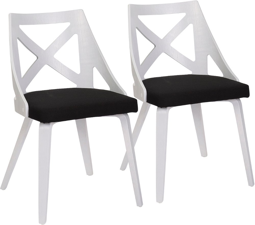 Charlotte White & Charcoal Dining Chairs Set of 2