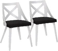 CH-CHARLOT WTXTCHAR2 Charlotte White & Charcoal Dining Chairs, Set of 2